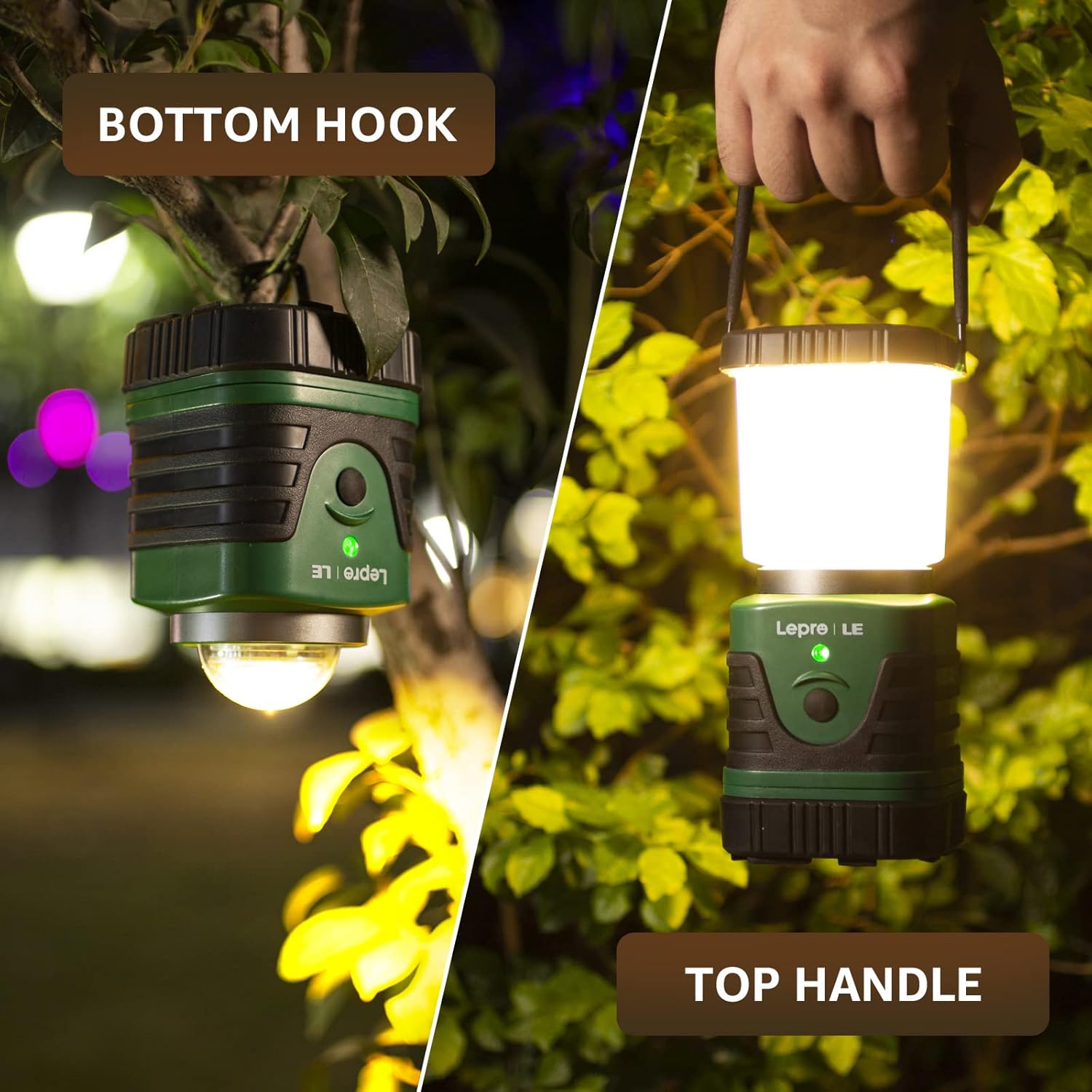 Lighting EVER Rechargeable Lantern with 4 Light Modes and Power Bank
