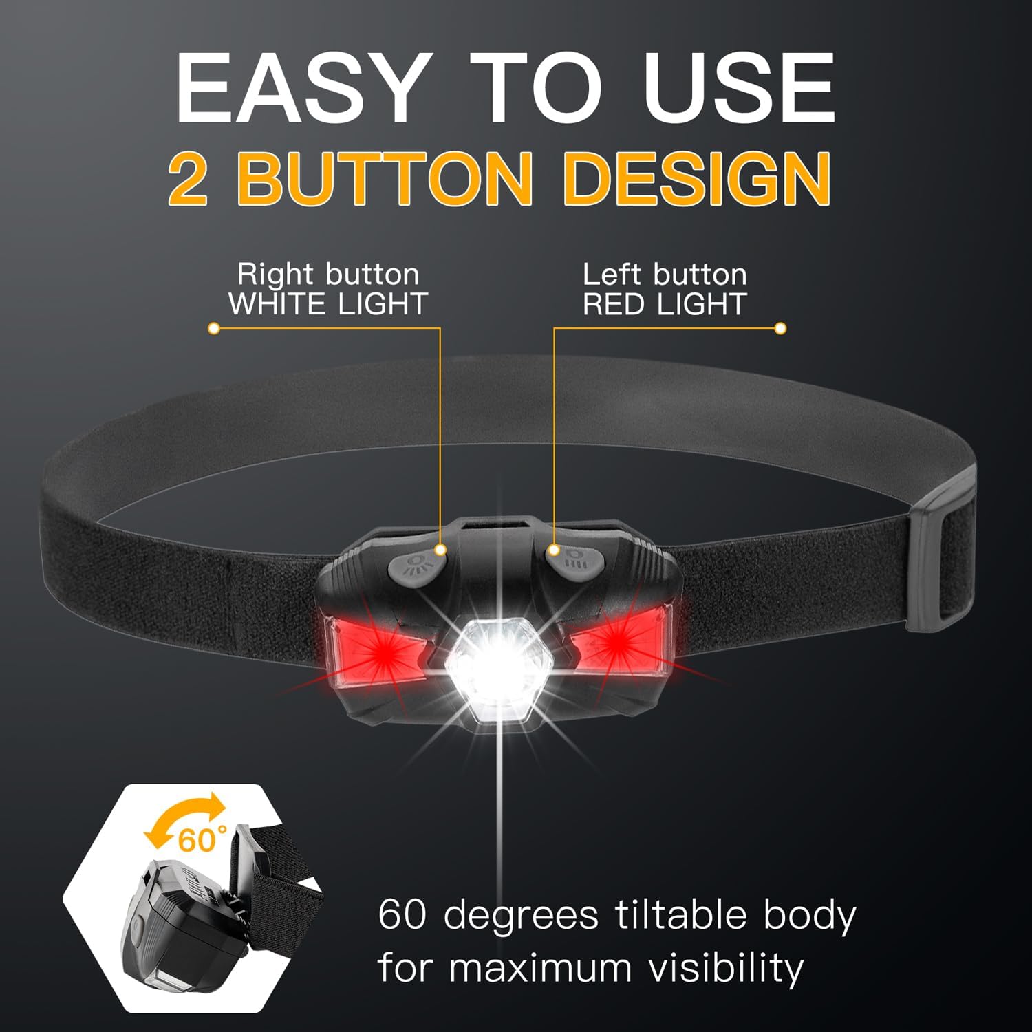 30-Pack LED Headlamp Red Light Perfect for Emergencies
