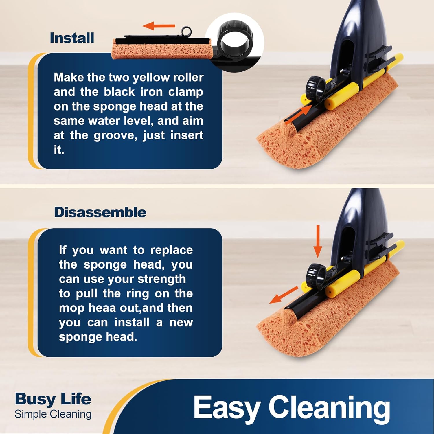 Experience DeepCLEAN with Yocada Sponge Mop