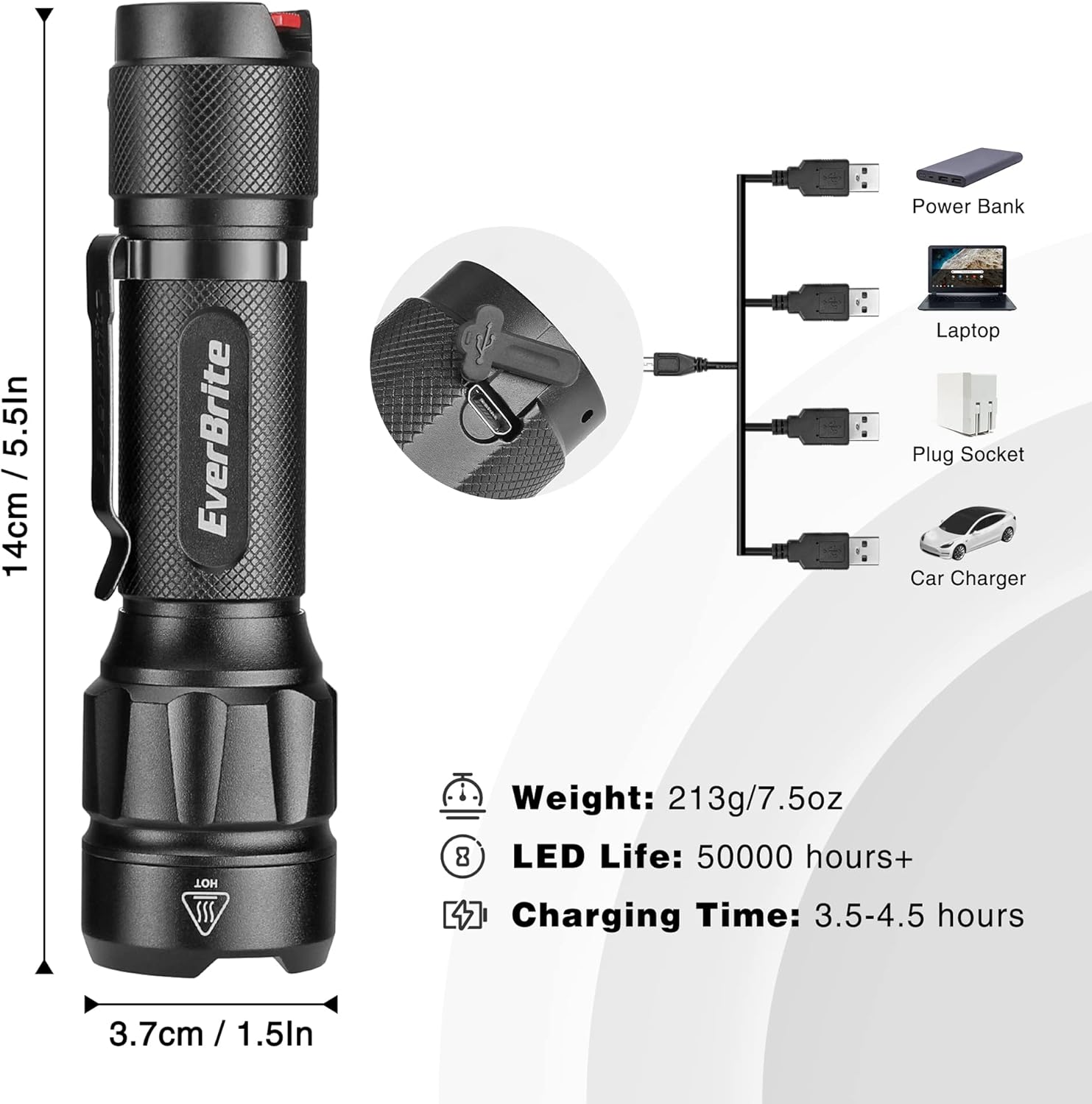 EverBrite Headlamp 300 Lumens rechargeable