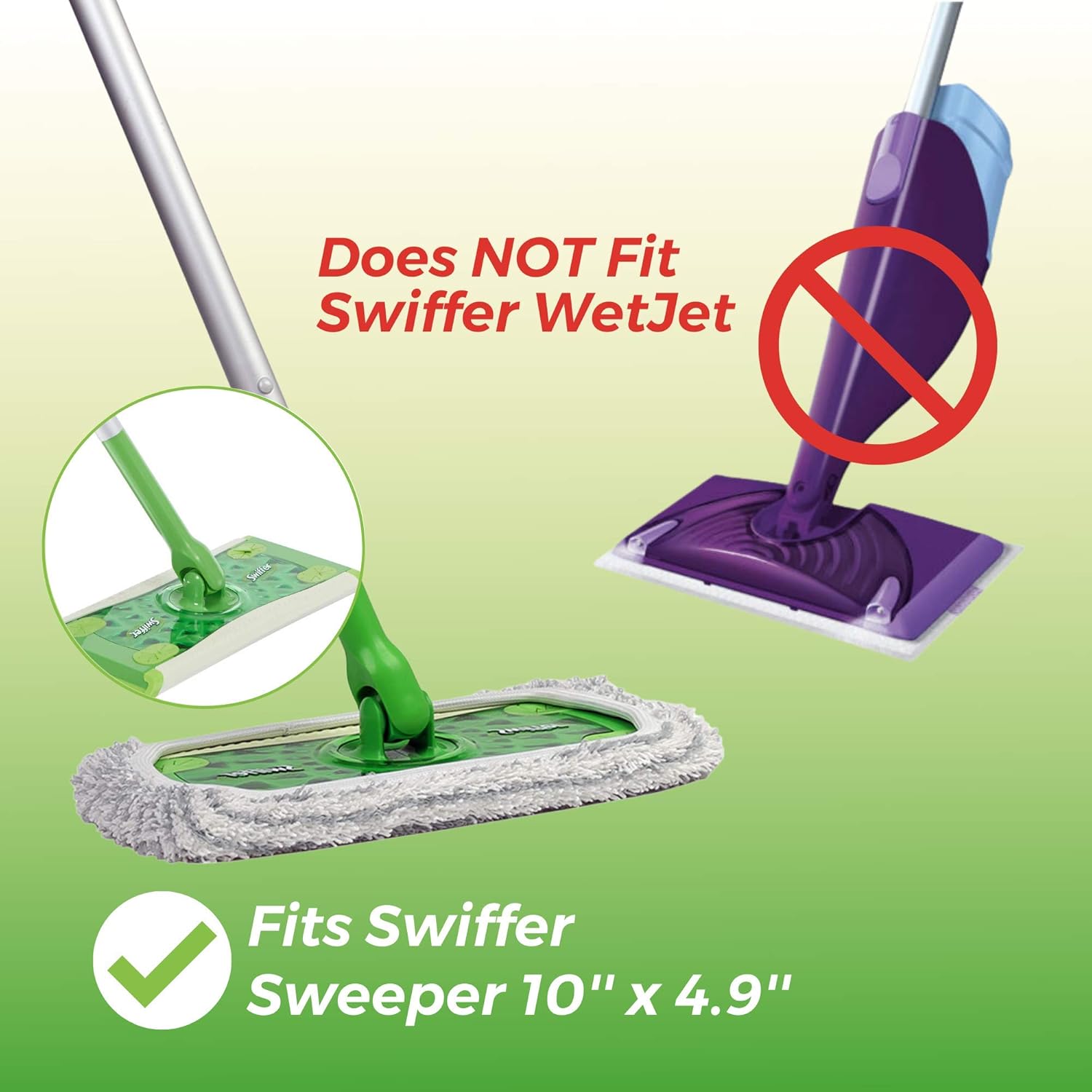 F Flammi 4-Piece Reusable Mop Pad Set for Swiffer Sweeper