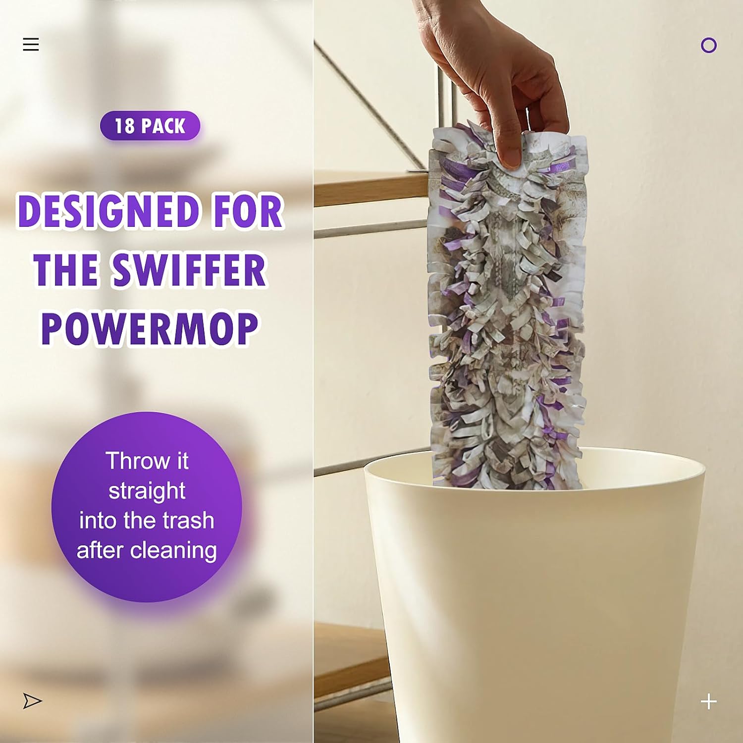 Pure Realm 18-Count Swiffer PowerMop Disposable Pads