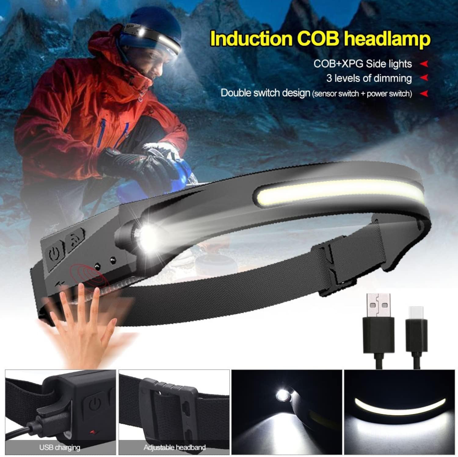 STM Leaders 230 Wide Beam LED Headlamp with Motion Sensor 5 Modes