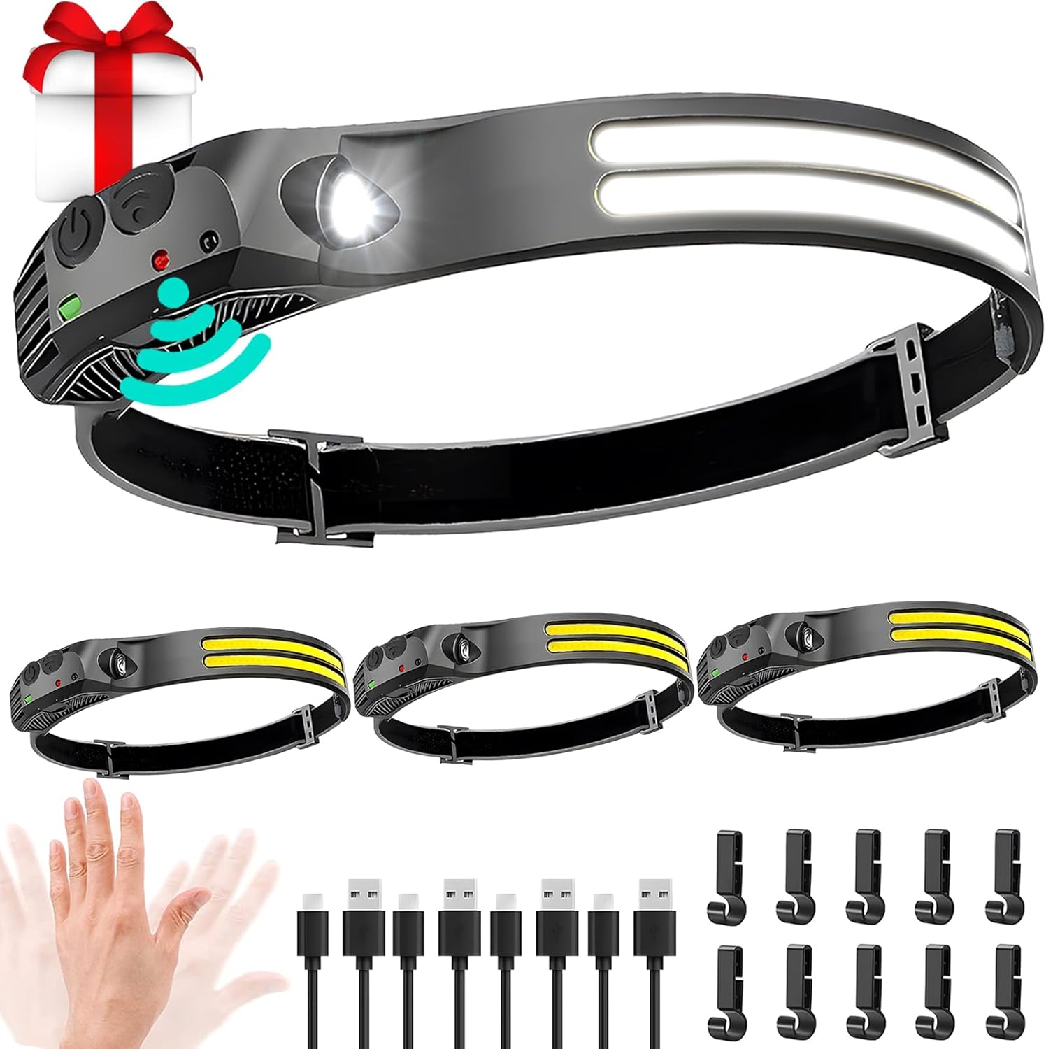 Bright Durable Rechargeable Headlamp for Hiking Camping