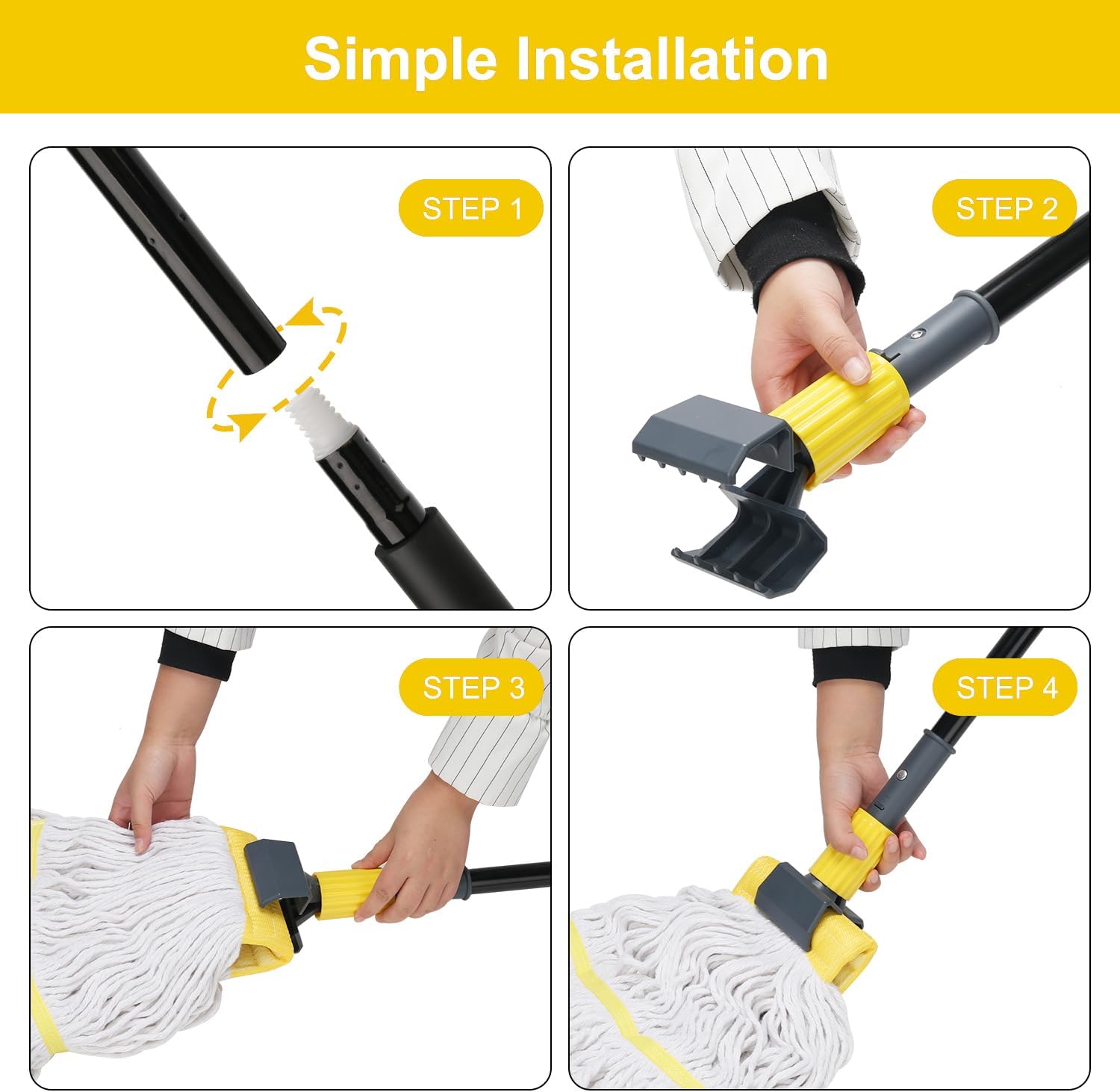 KeFanta Metal Mop Handle Durable Commercial Heavy Duty Mop Stick