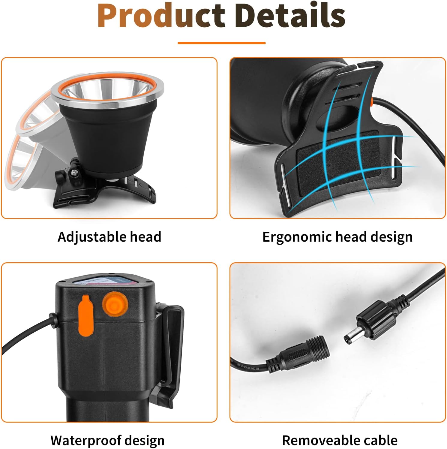 Rechargeable Headlamp - Waterproof for Hunting Camping