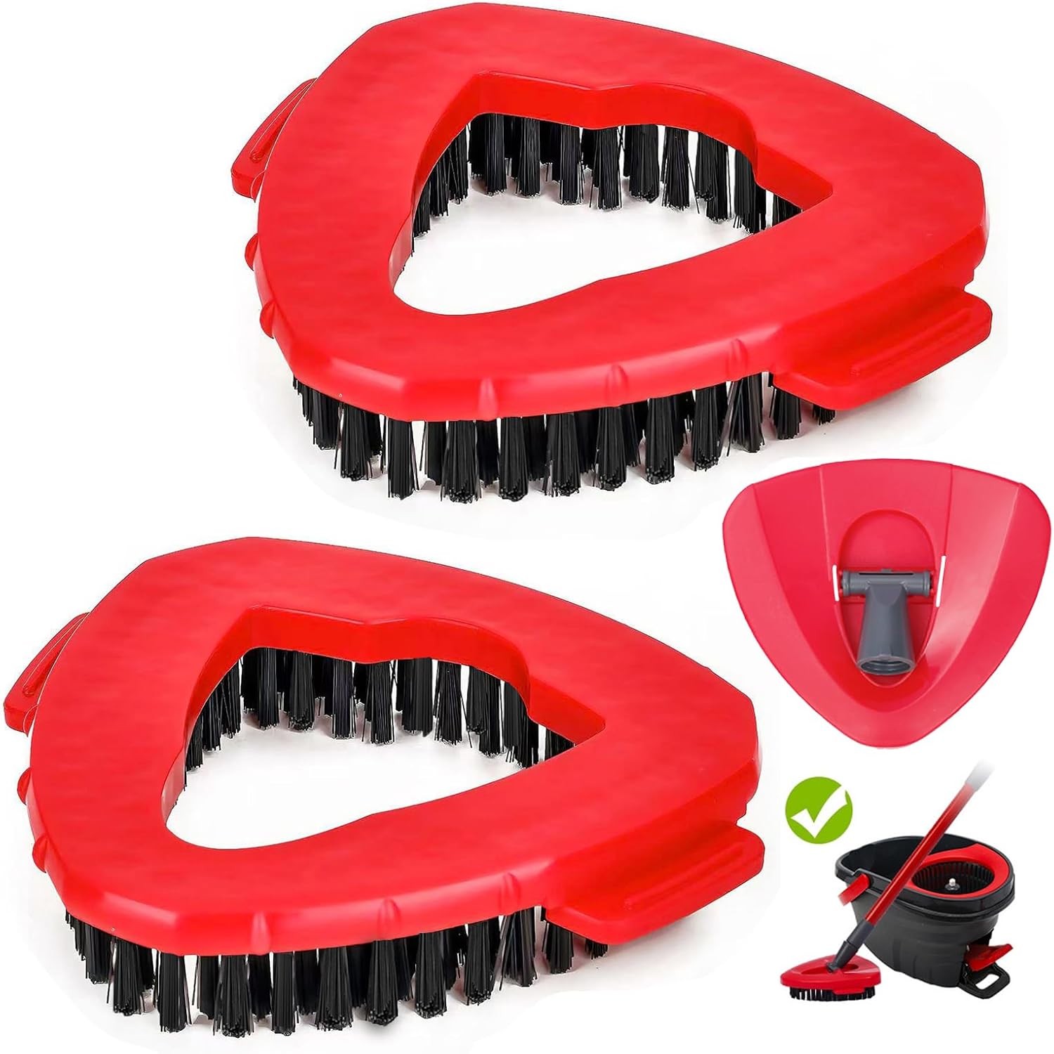 2-Piece Spin Scrub Brush for Efficient Floor Cleaning