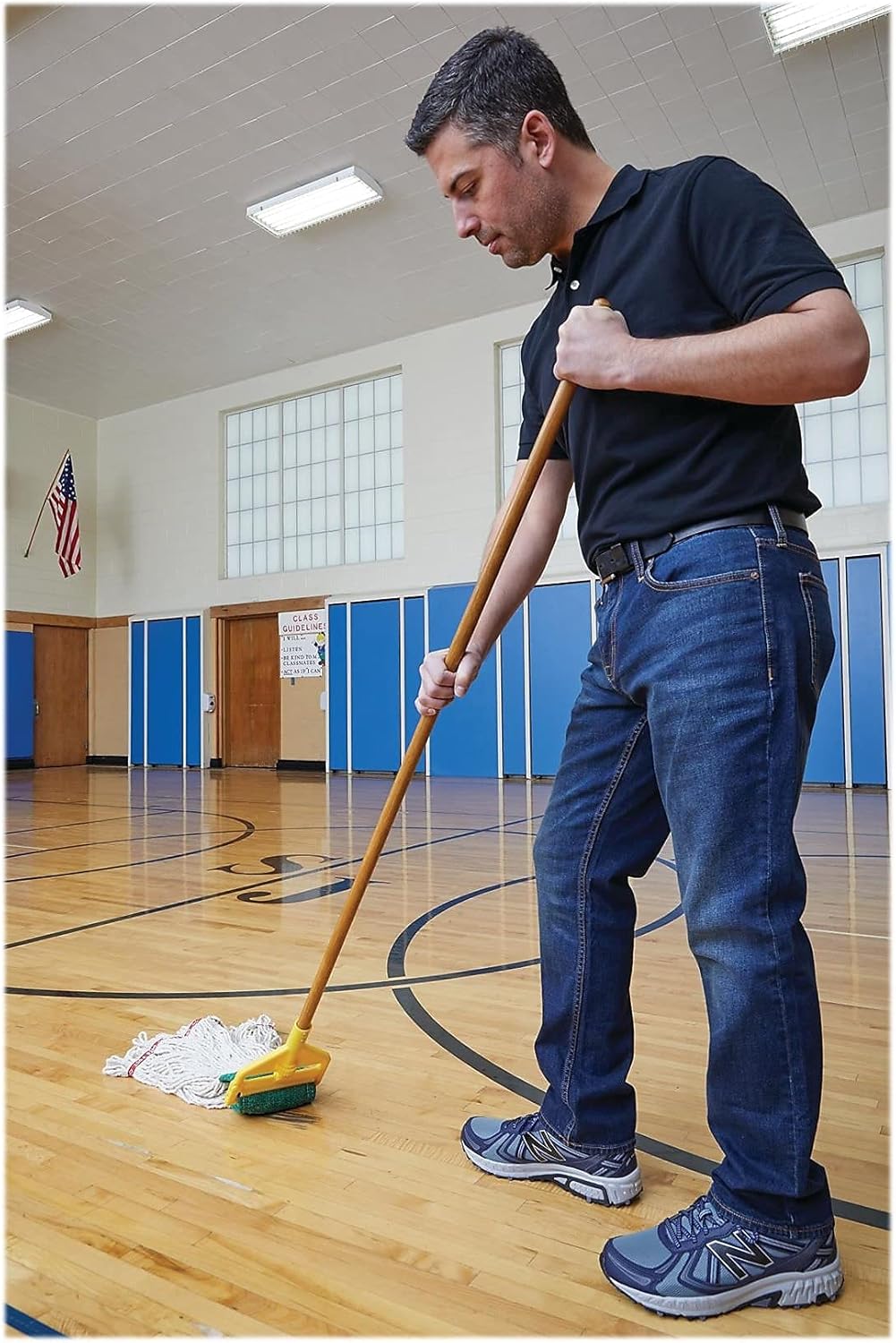 Premium Reusable Wet Mop Handle for Narrow Heads