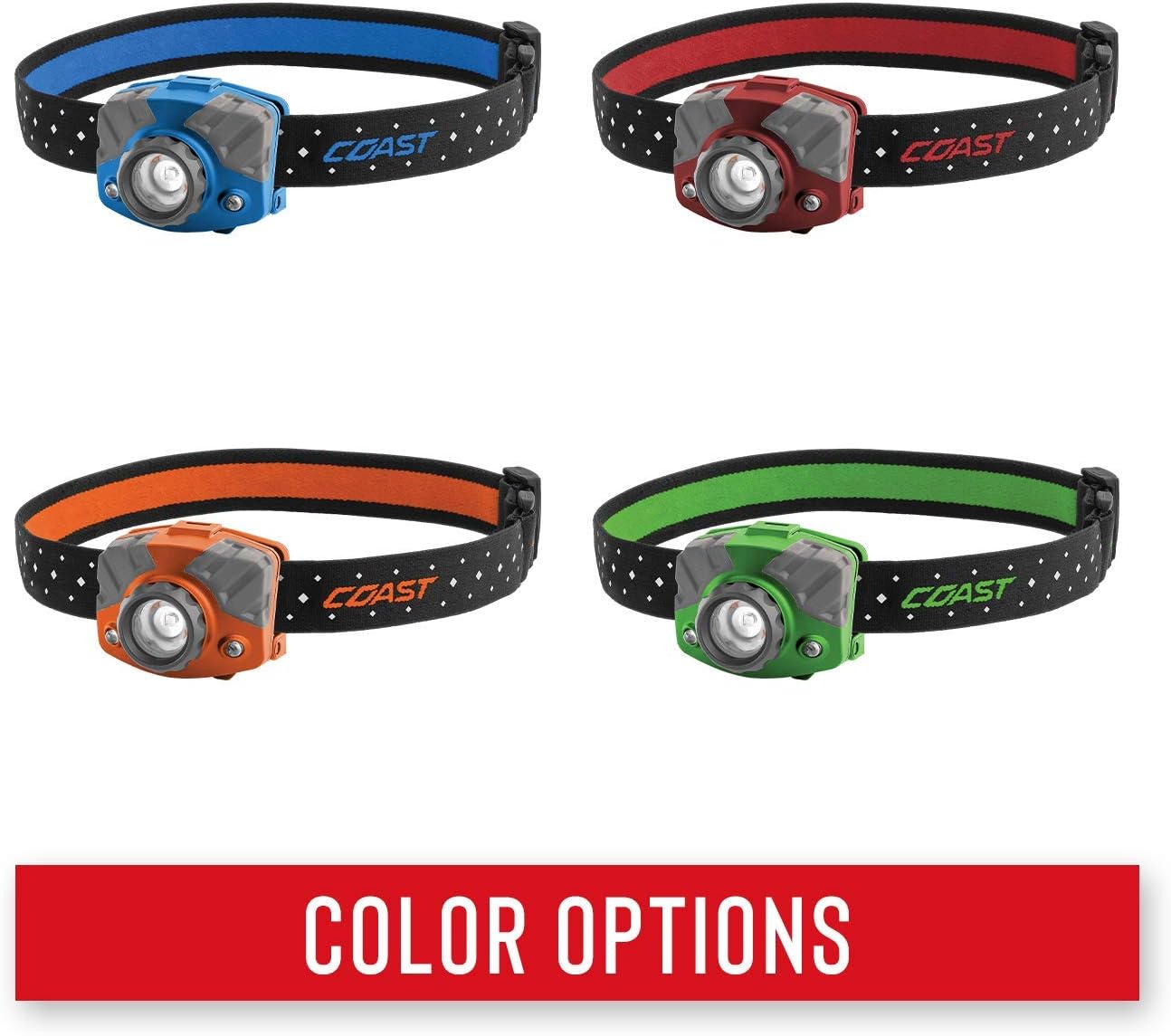 Coast Dual Color Reusable Red Headlamp