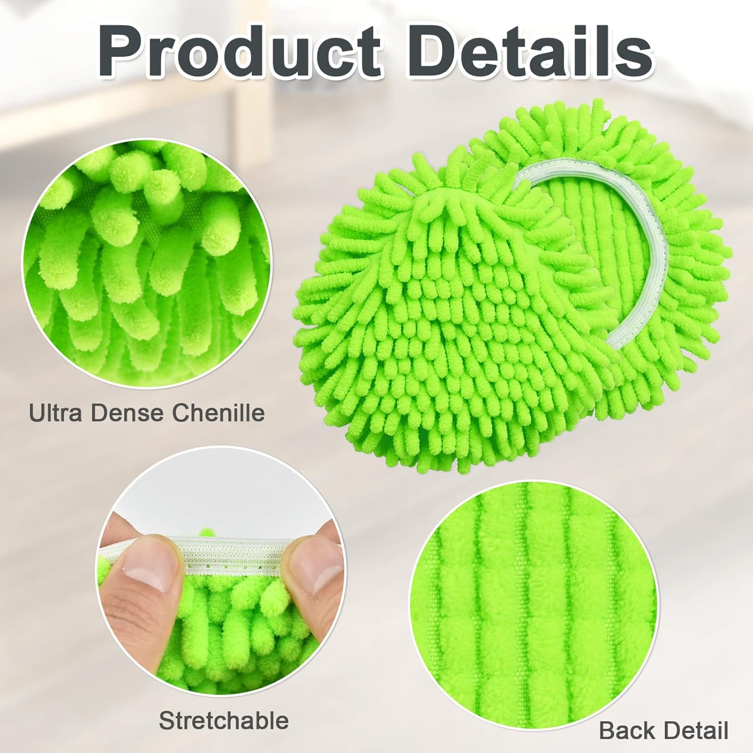 DLAIMI 3 Pack Spin Mop Refill Heads for RinseClean 2 Tank System