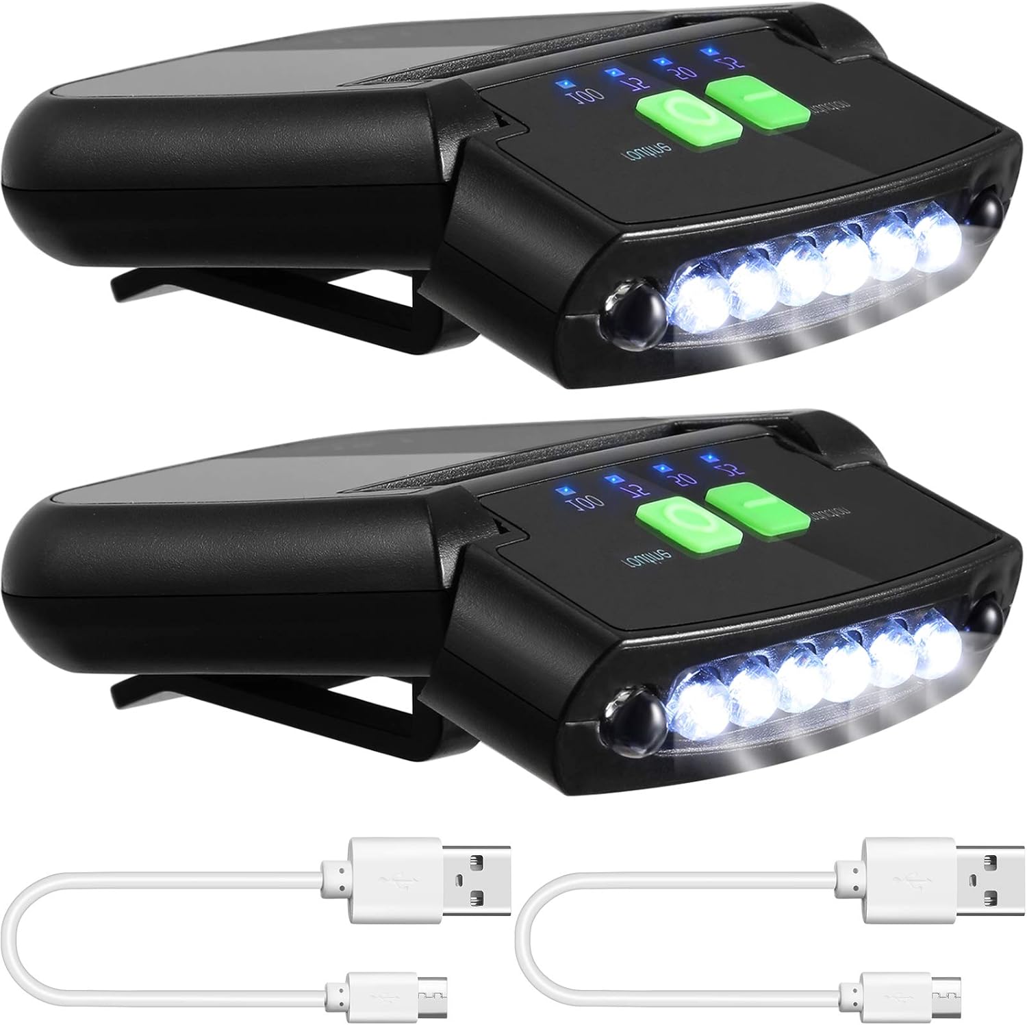 Waterproof Rechargeable 6 LED Cap Lights