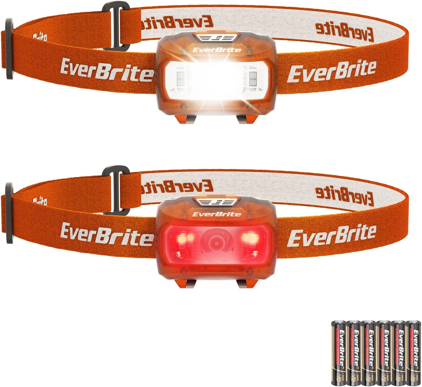 EverBrite Rechargeable Headlamp 7 Lighting Modes - Dual Switches Memory Function