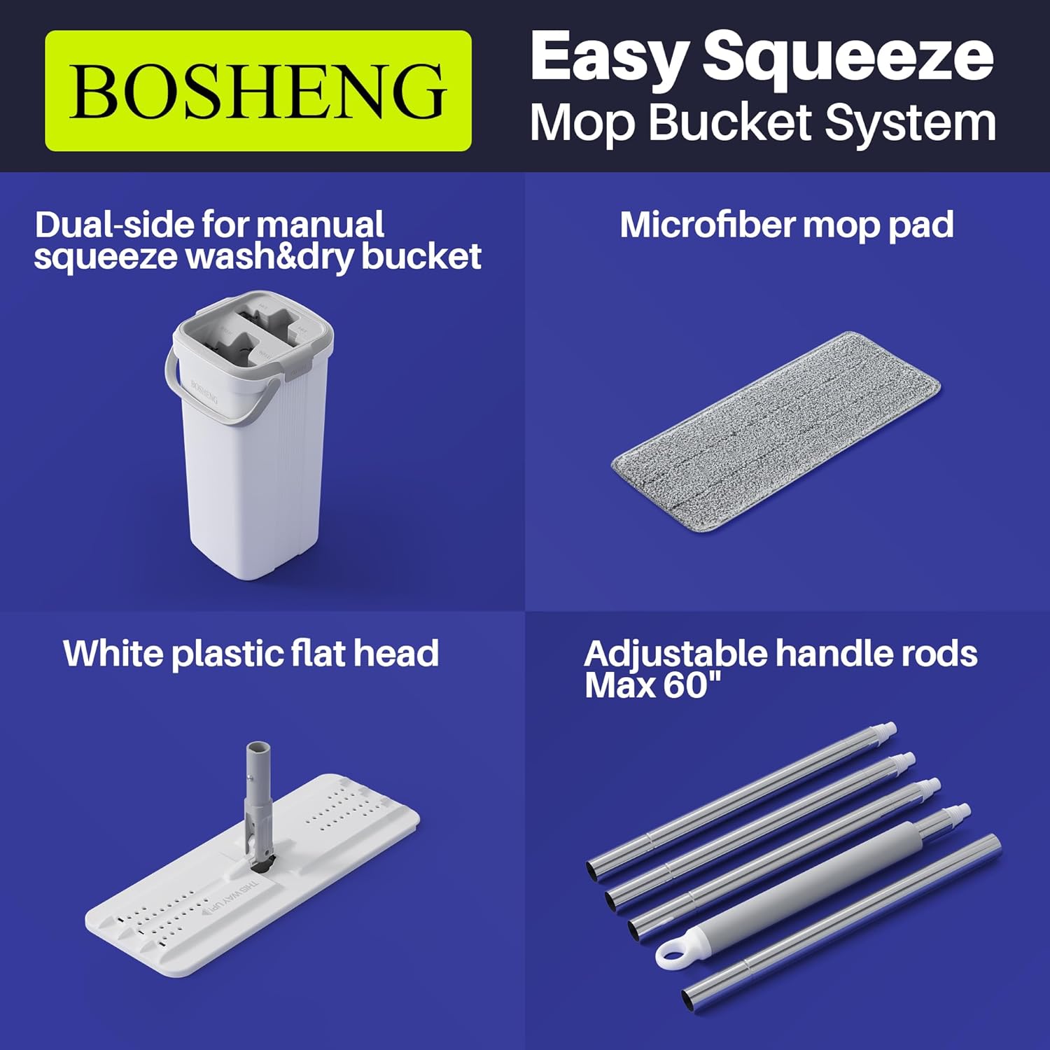 BOSHENG Mop and Bucket with Wringer Set