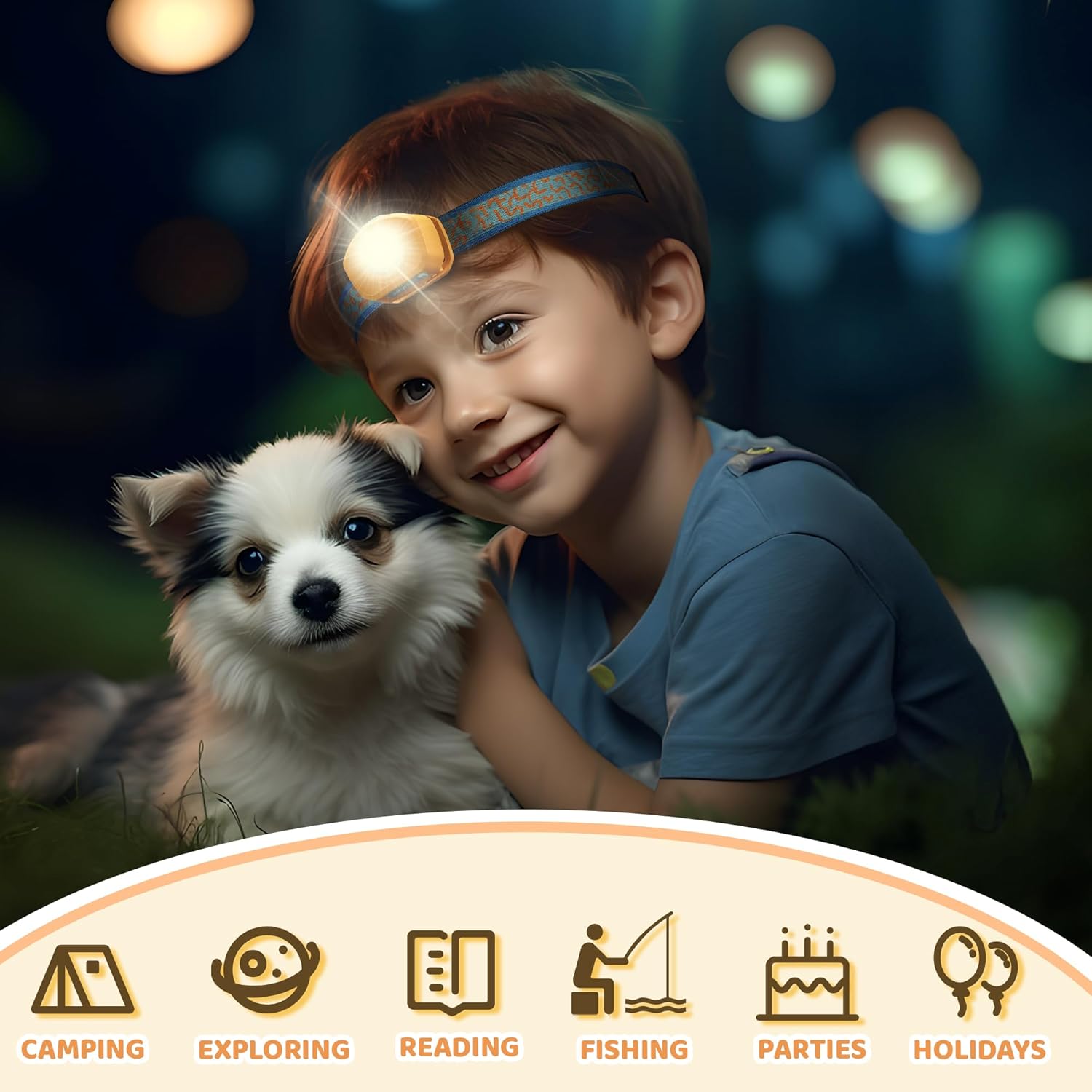 EverBrite 6-Pack Rechargeable flashlight and LED headlamp for kids