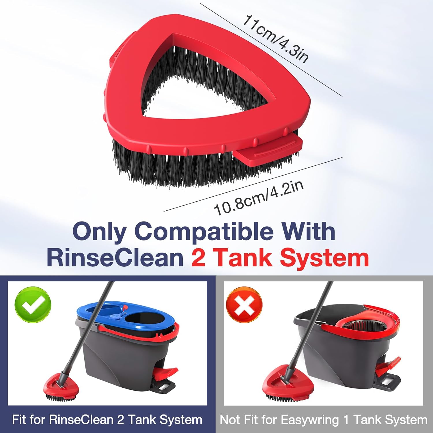 Spin Mop Scrub Brush Head for RinseClean 2-Tank System