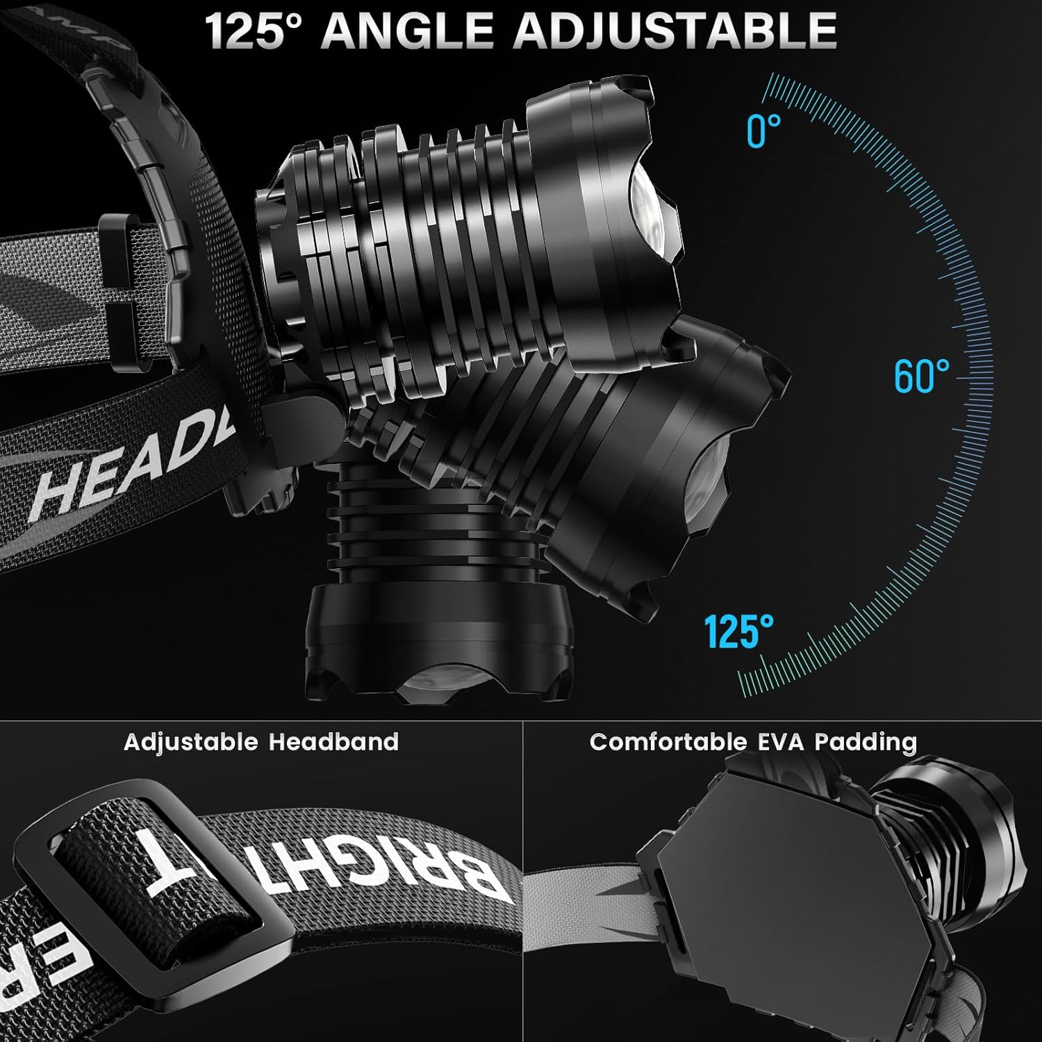 orsch_midfielder 990000 High Lumens Rechargeable Headlamp