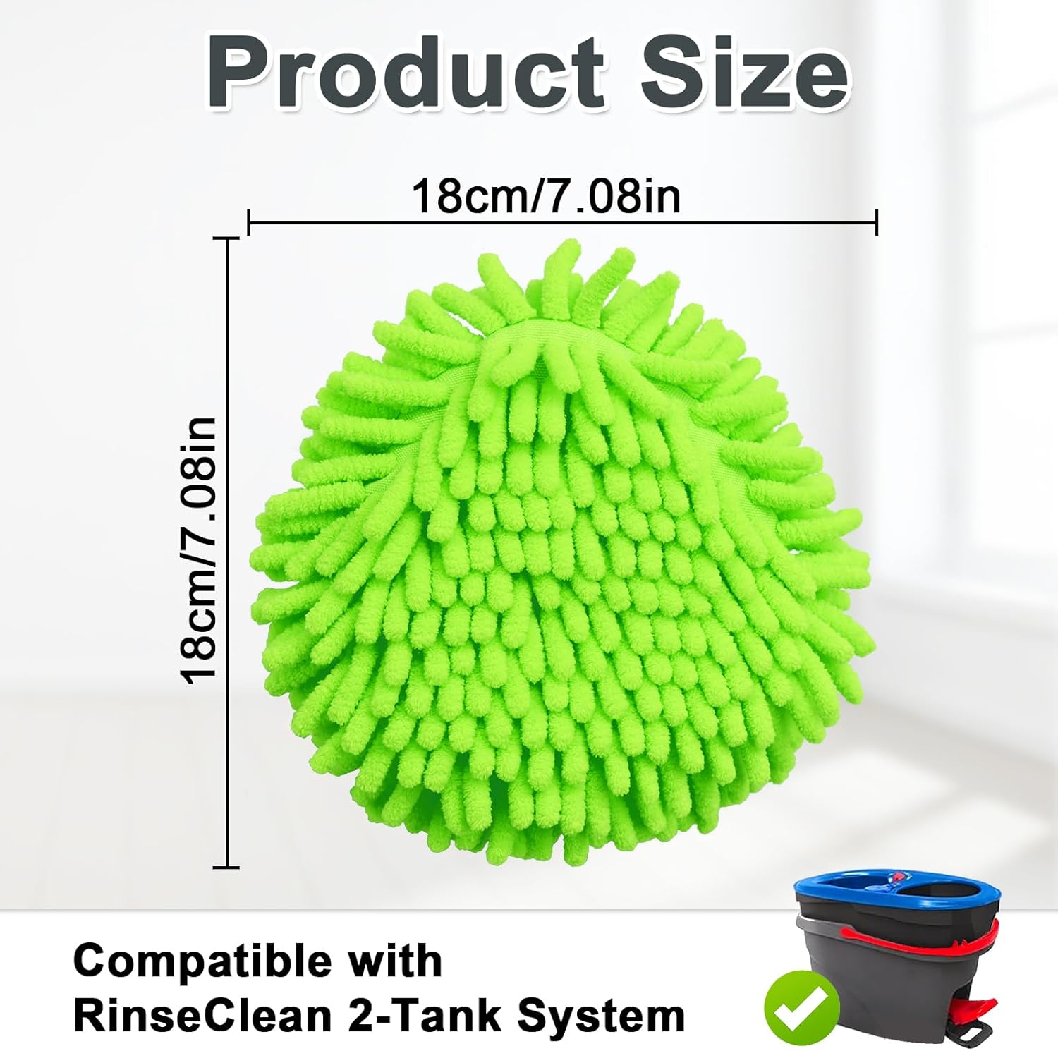 DLAIMI 3 Pack Spin Mop Refill Heads for RinseClean 2 Tank System