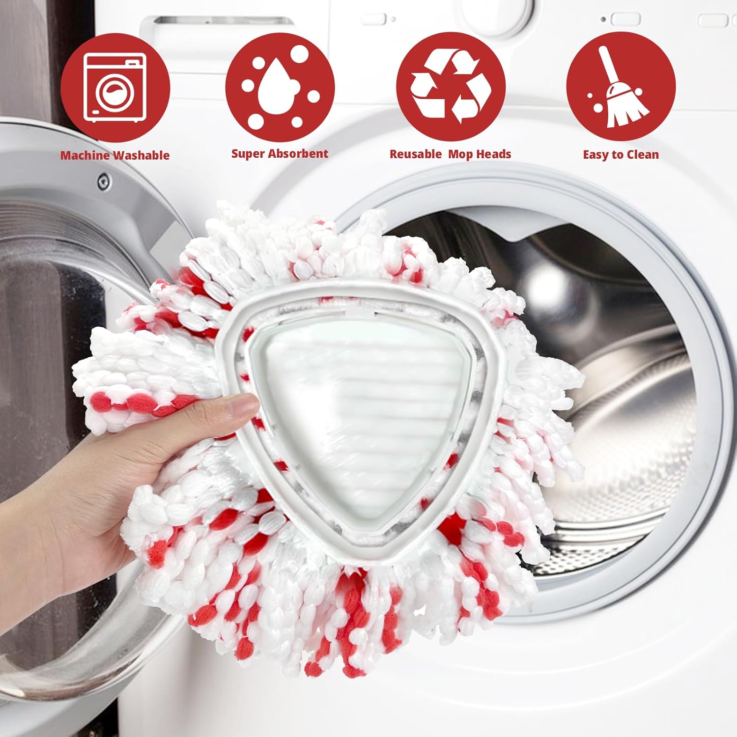 Koolstuffs Spin Mop Head Replacement 2Pack - Machine Washable 40 More Power