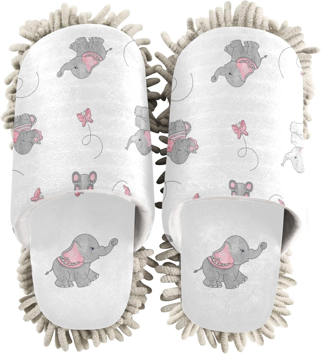 Kigai Microfiber Slippers - Great for Mopping with Elephant Design