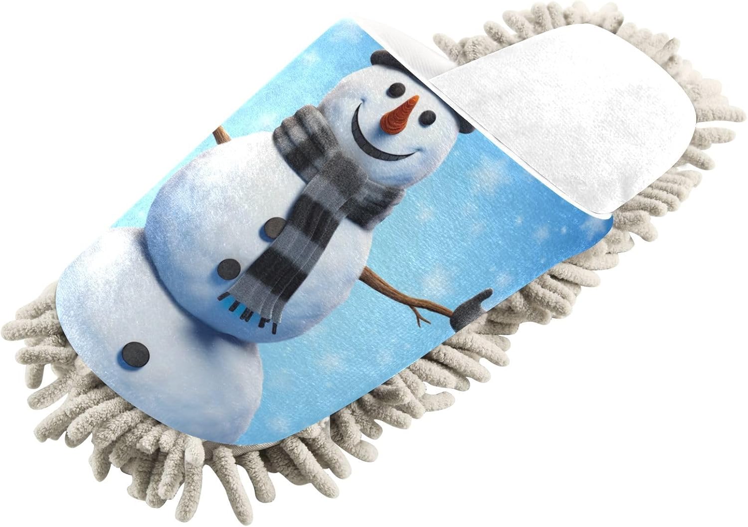 Cozy Snowman Mop Slippers for Office Home