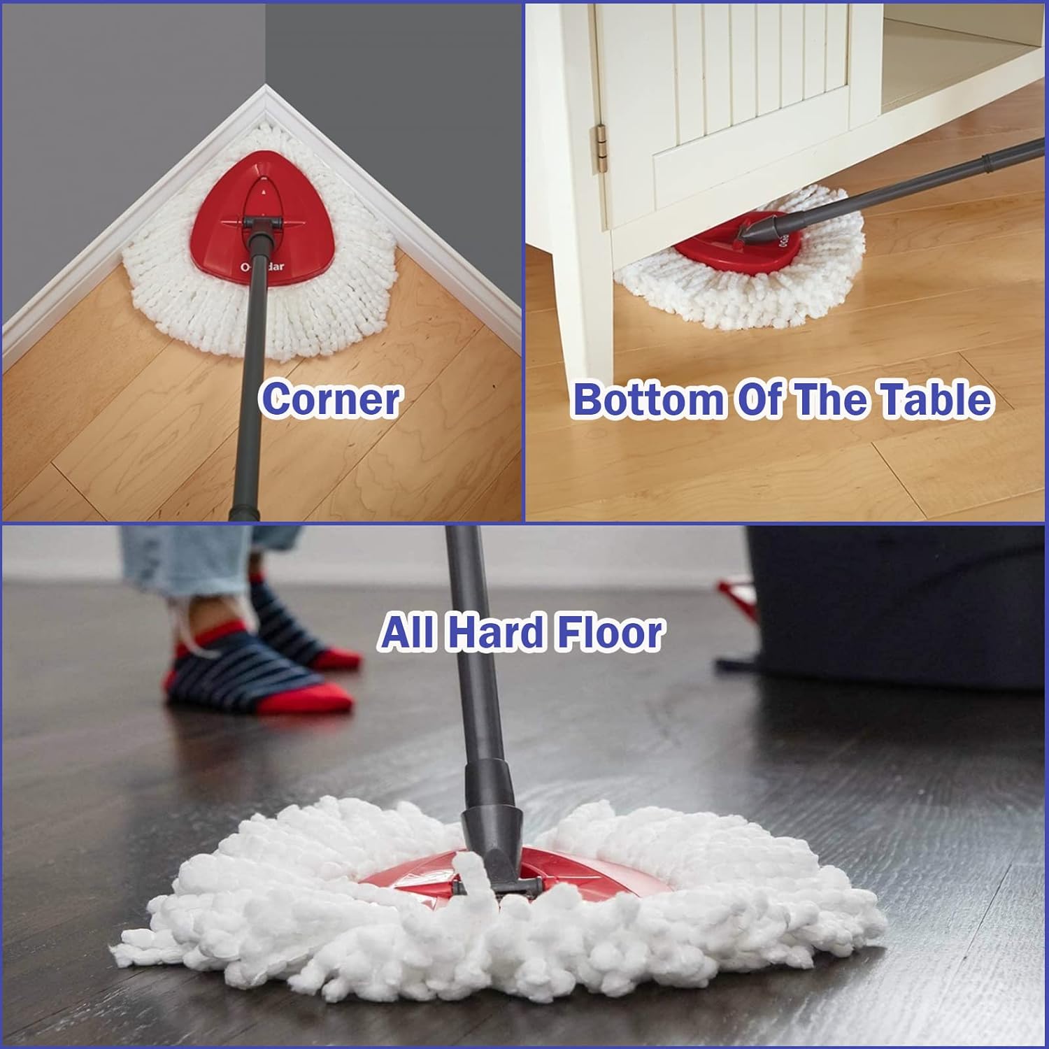 Higfra Spin Mop Replacement Heads 4 Pack