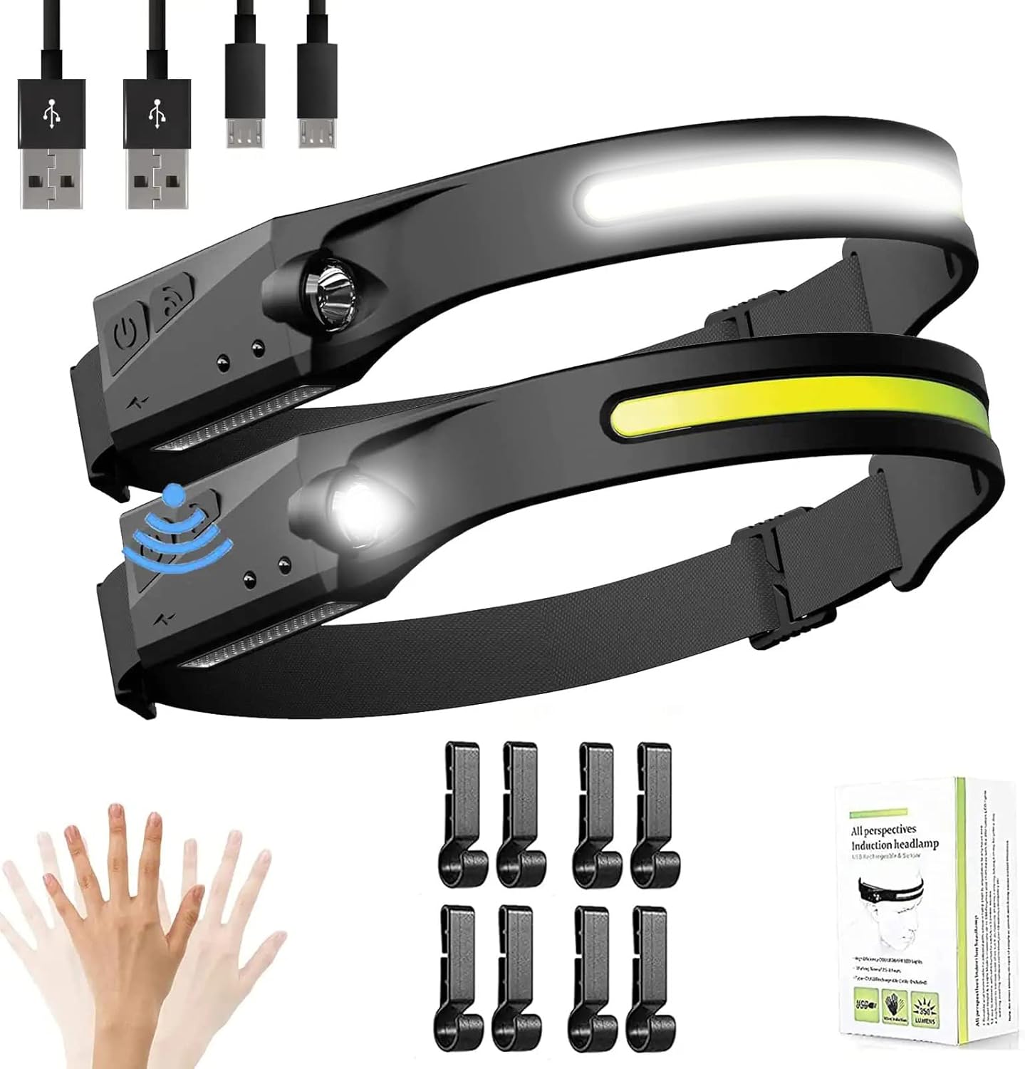 Bright 1200mAh Rechargeable Headlamp for Camping