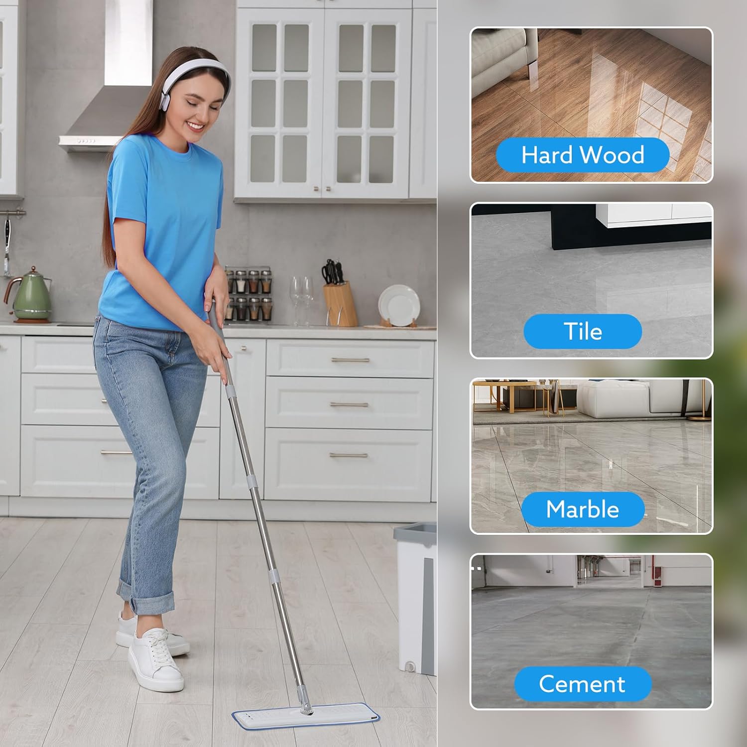 Precision SetMicrofiber MOP PADS for Bona Floors