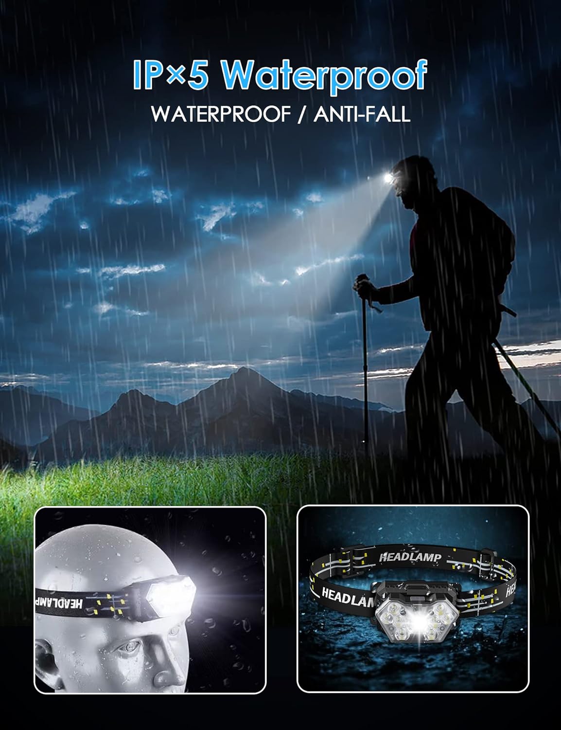 9 LED Headlamp 2 Pack