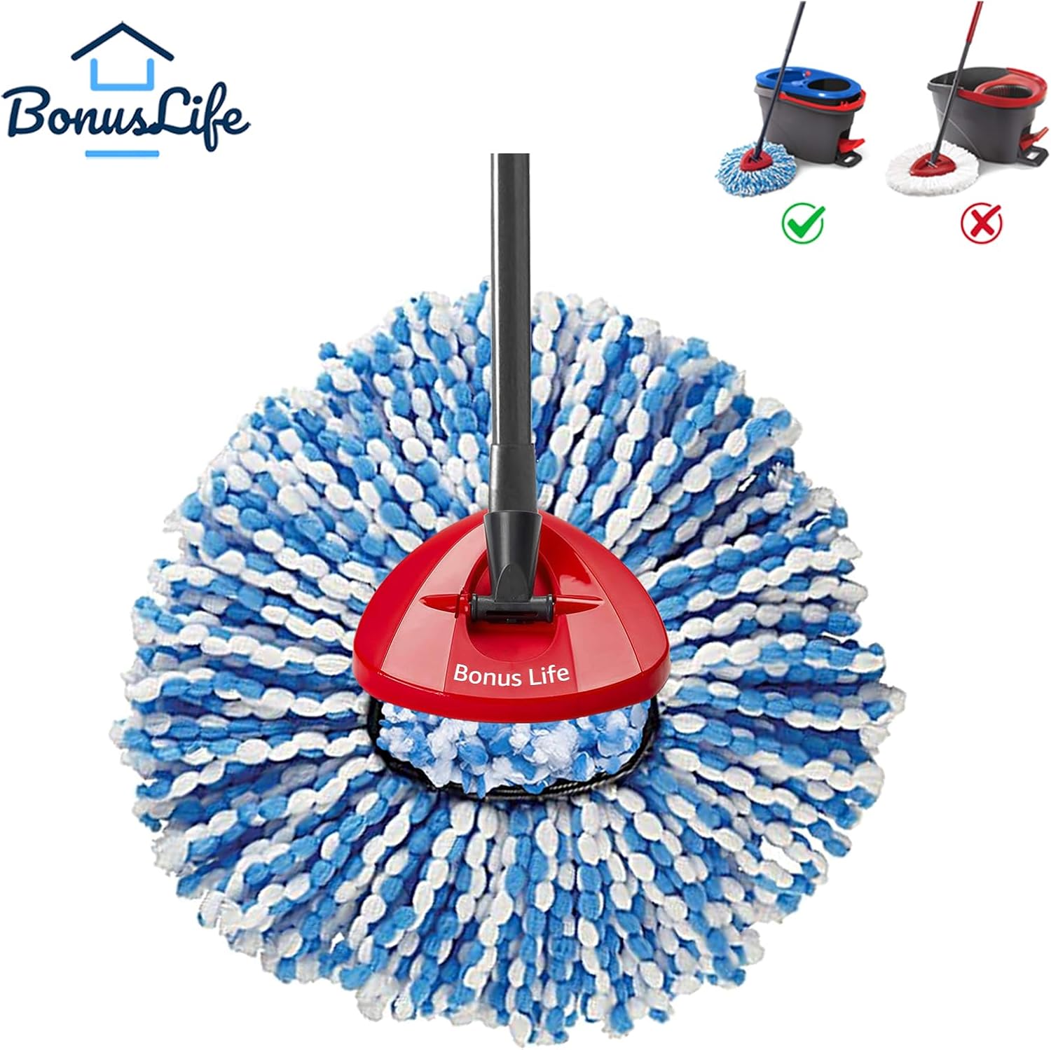 BonusLife 3-Pack Mop Head for O-Cedar RinseClean Spin Mop