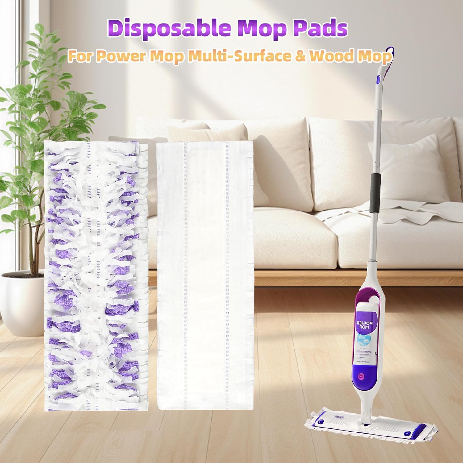 12 Pack Disposable Mop Pads for PowerMop Multi-Surface Floor Mop
