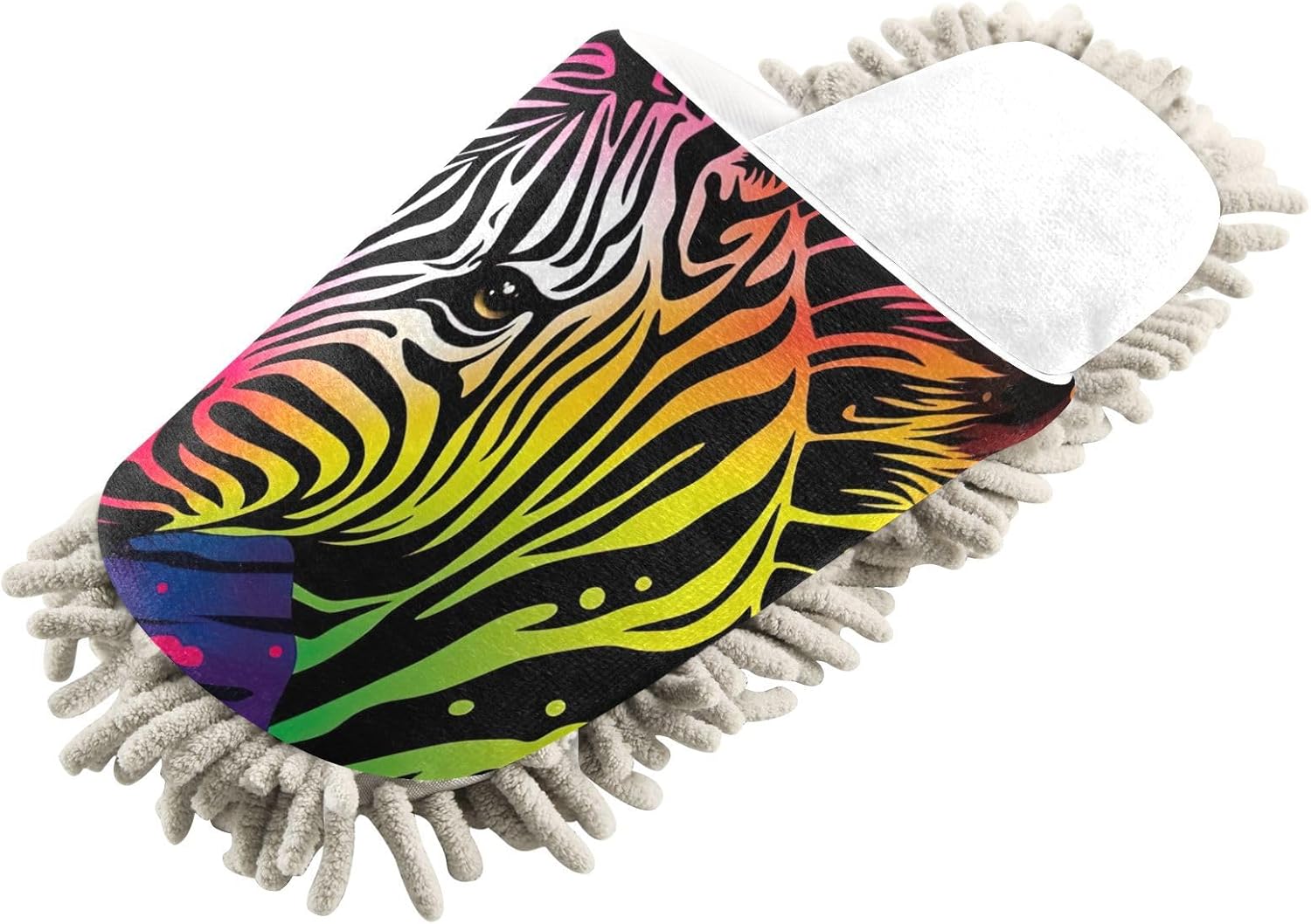 White Zebra Mop Slippers for Floor Cleaning