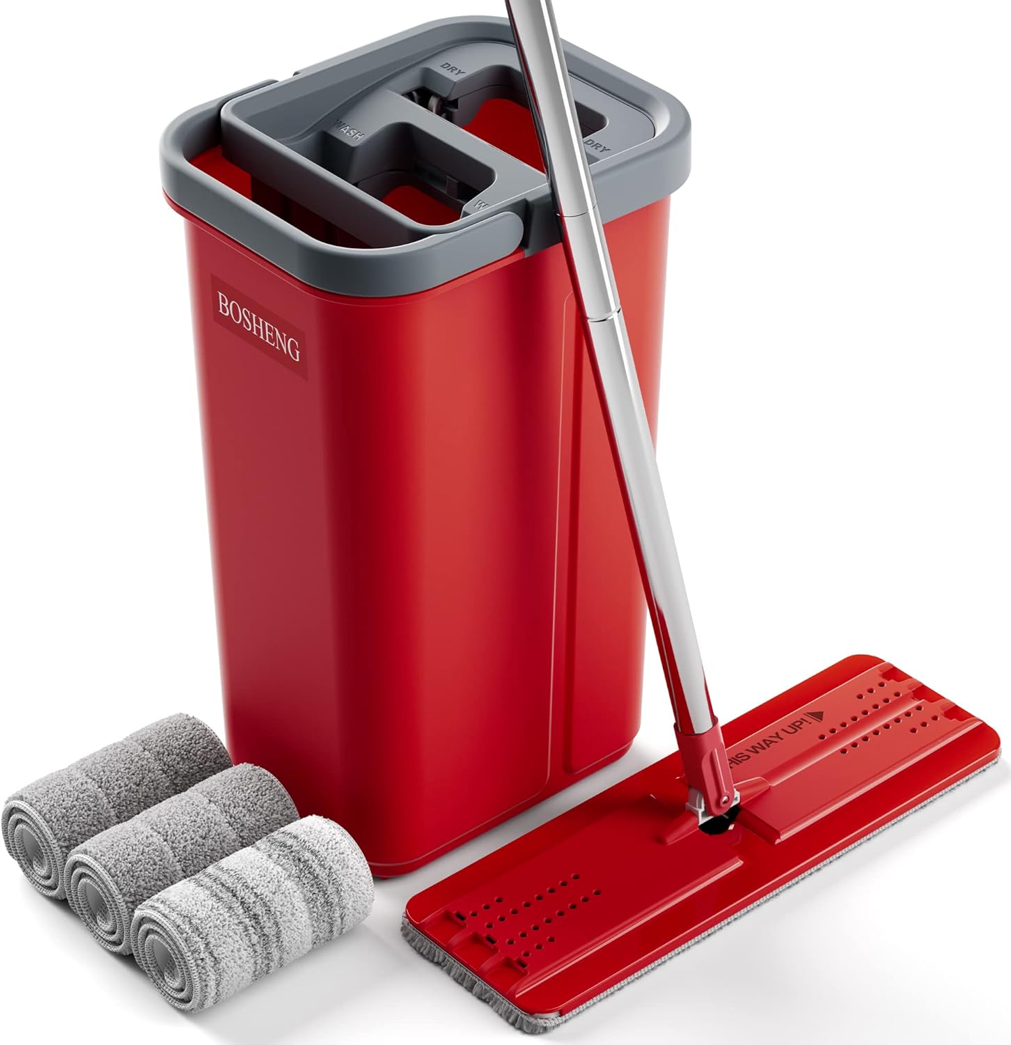 BOSHENG Flat Mop and Bucket Set with Wringer 1