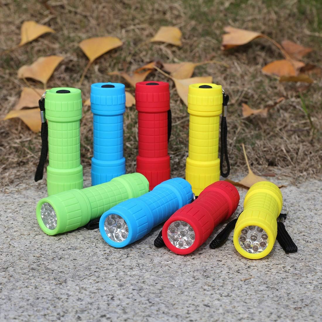 16-Piece LED Flashlight Set Rechargeable Kids Headlamp for Camping