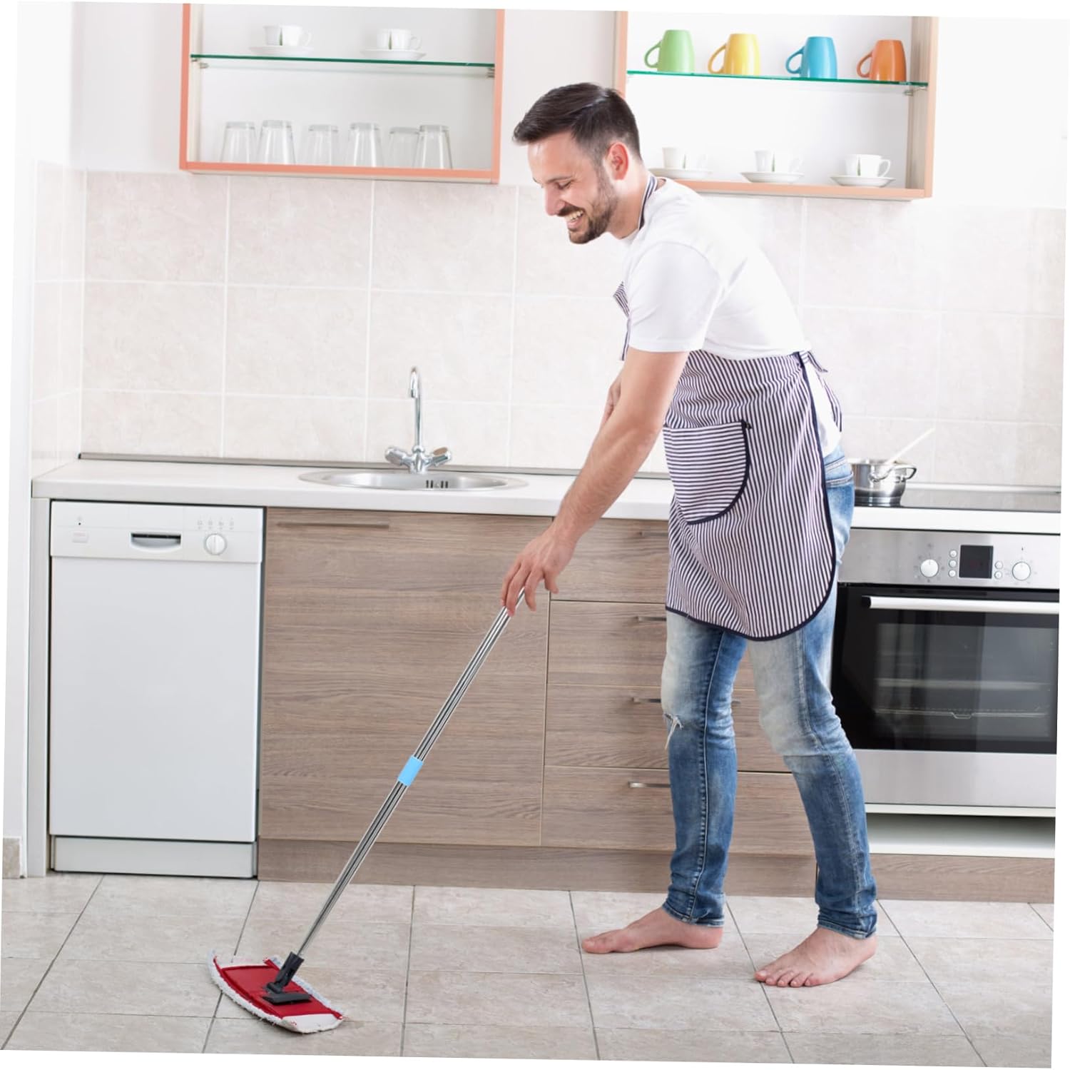 Mop Handle Set for Bathroom and Shower Mop Rods