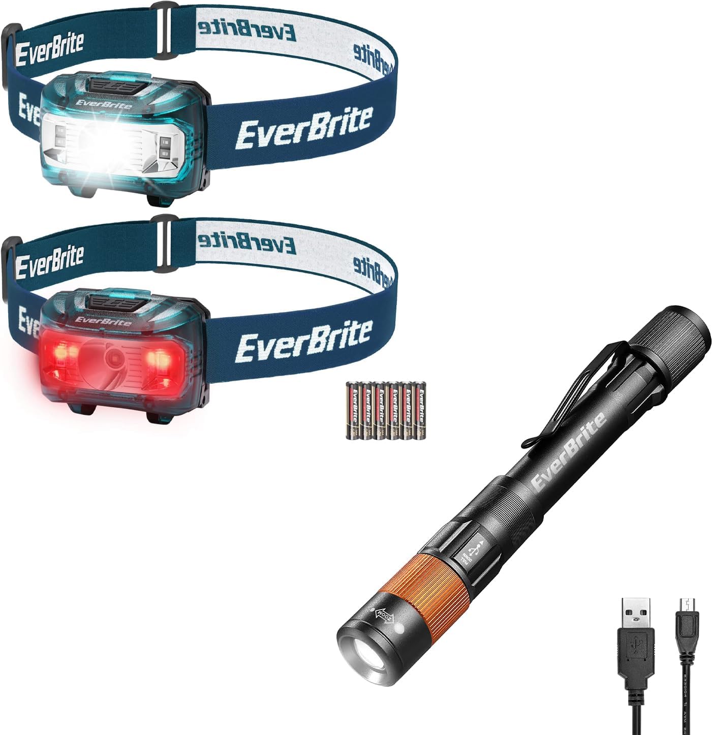 EverBrite Headlamp Rechargeable Pen Light