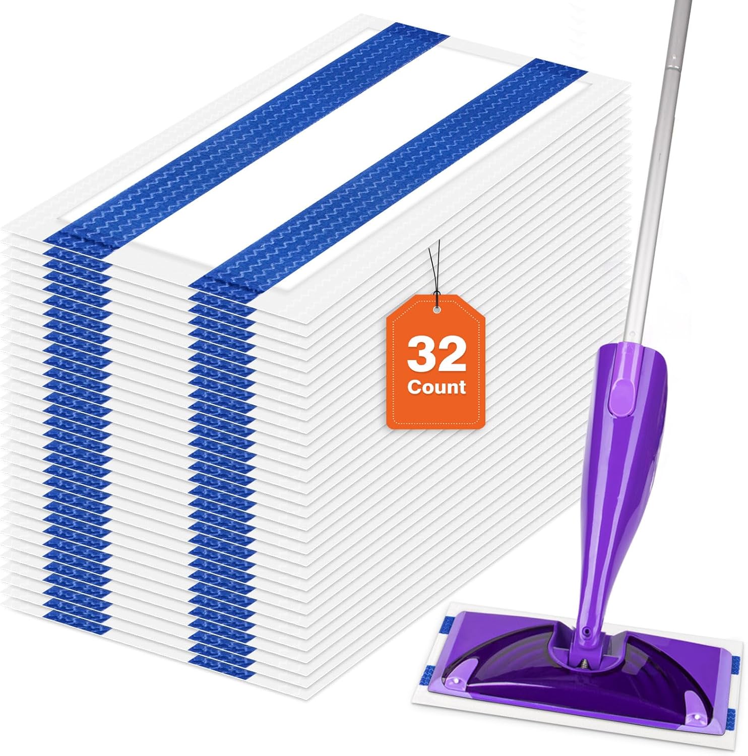 HOMEXCEL 32 Count Dry Floor Mop Pads for Swiffer WetJet