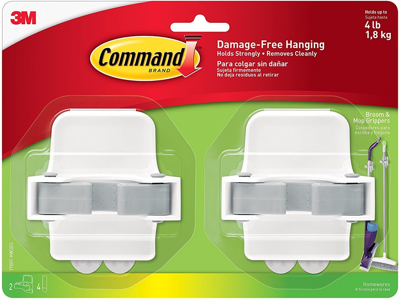 Command VERSA Mop Handle Durable Accessory for Brooms Mops