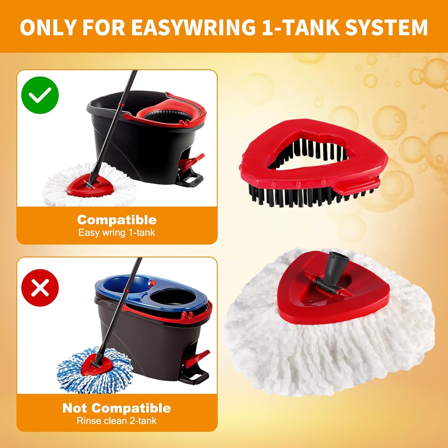 YZJAJZY Mop Heads Replacement Set for 1-Tank Spin Mop