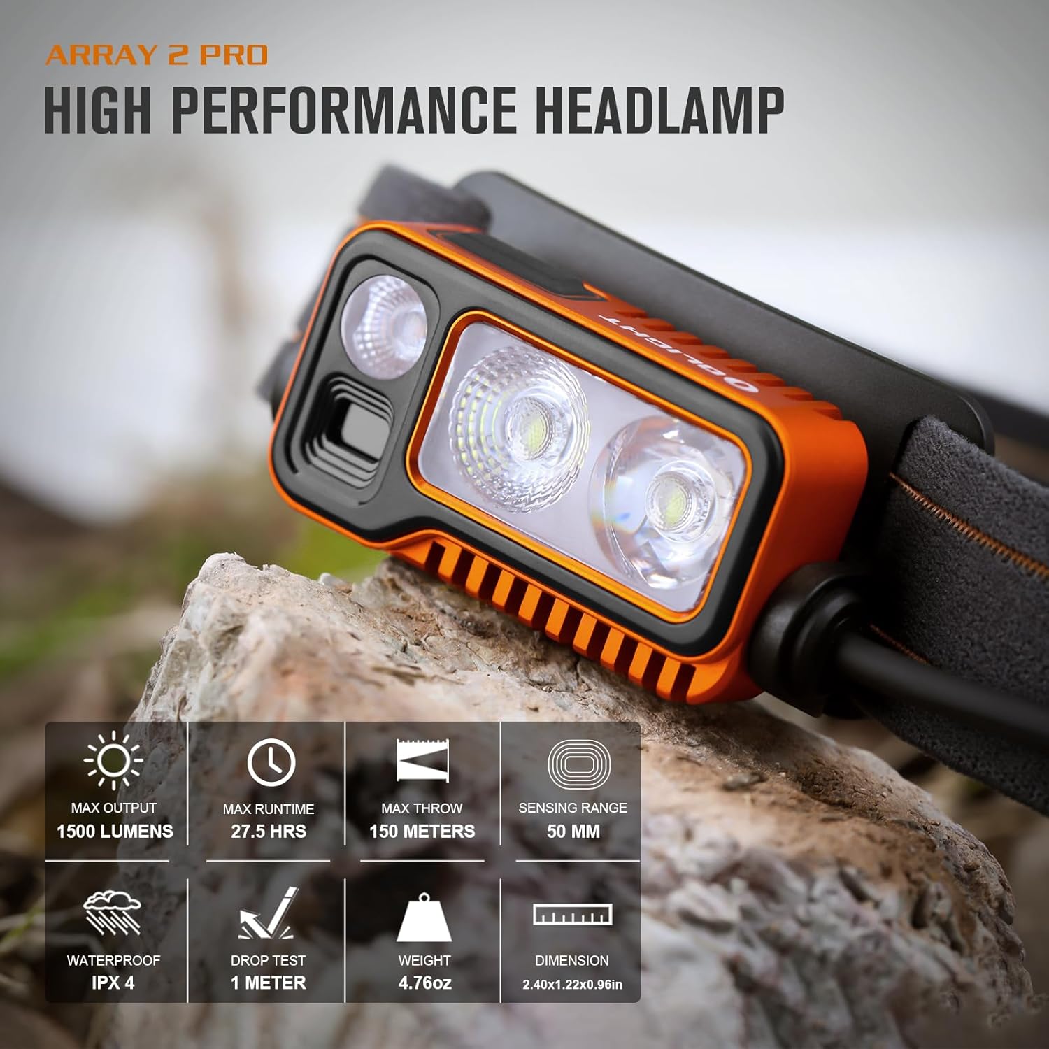 OLIGHT Array 2 Pro 1500 Lumens Headlamp Bundle