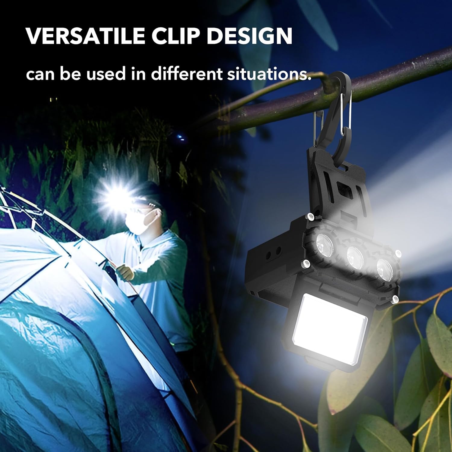 Adventure-Ready Rechargeable USB-C Headlamp with 5 Power Modes