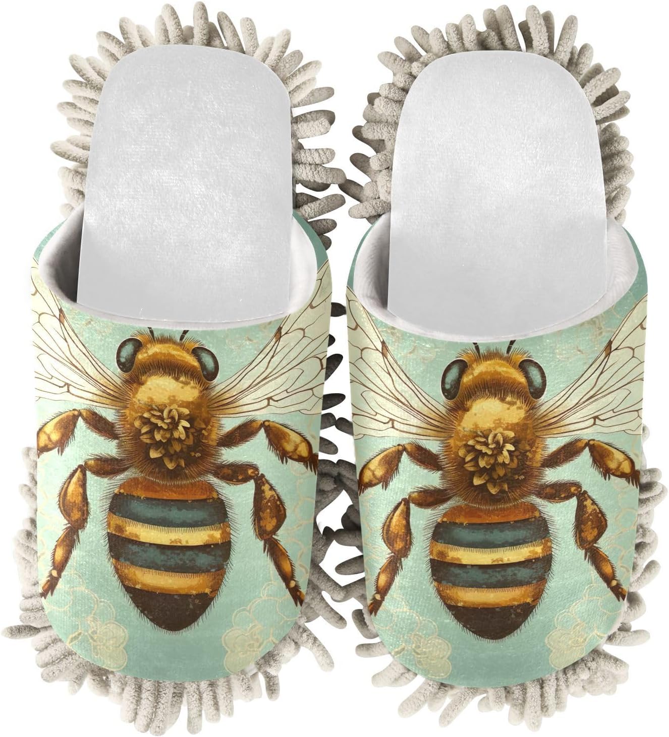 Luxurious White Mop Slippers
