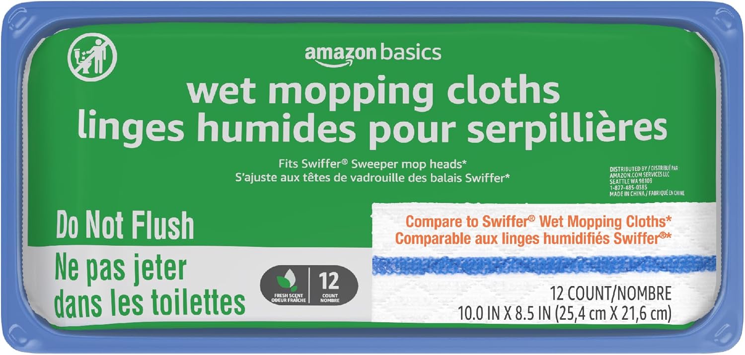 Amazon Basics Scrub-Free 12-Pack Mop Replacements