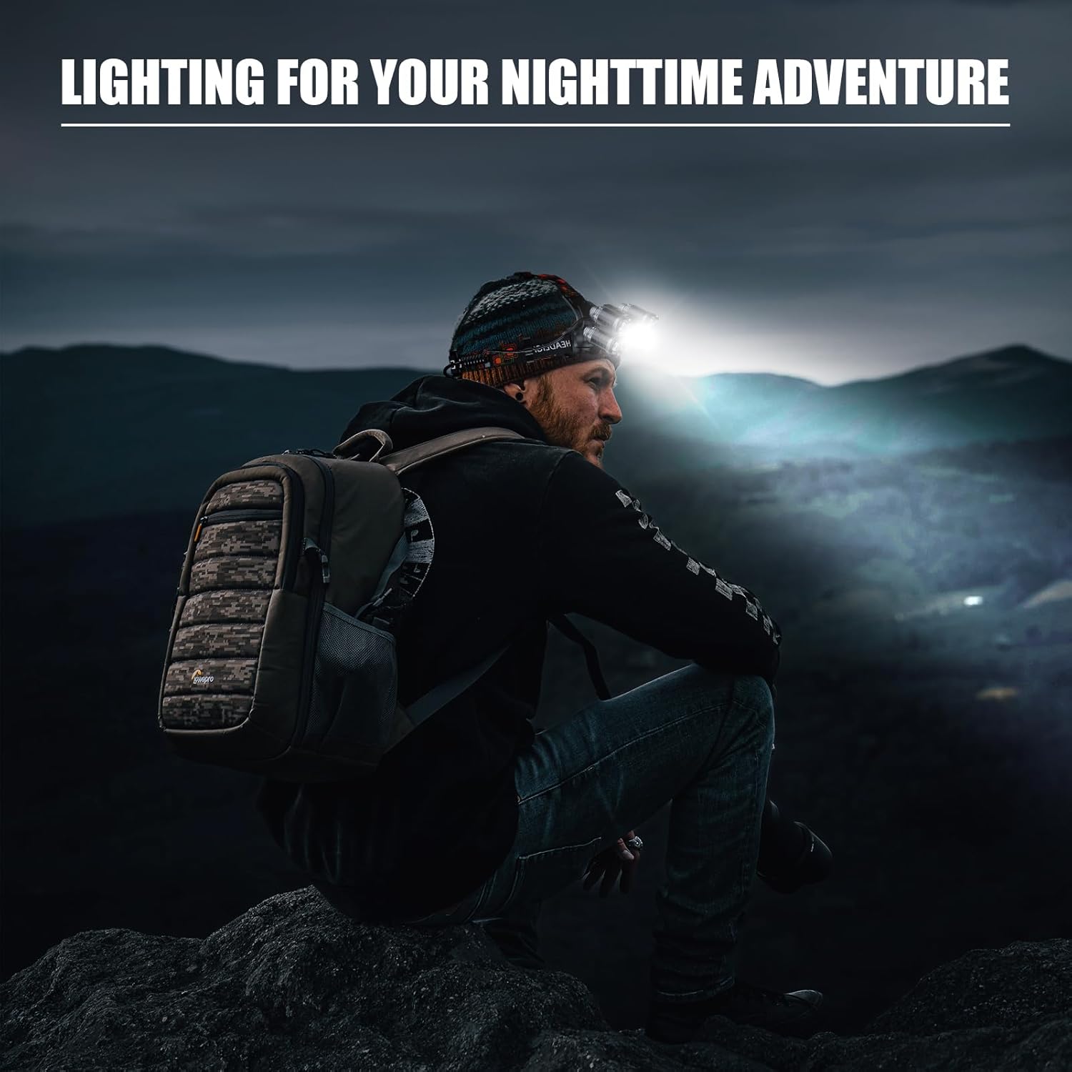 Small Aluminum Headlamp Rechargeable LED Waterproof 12000 Lumens