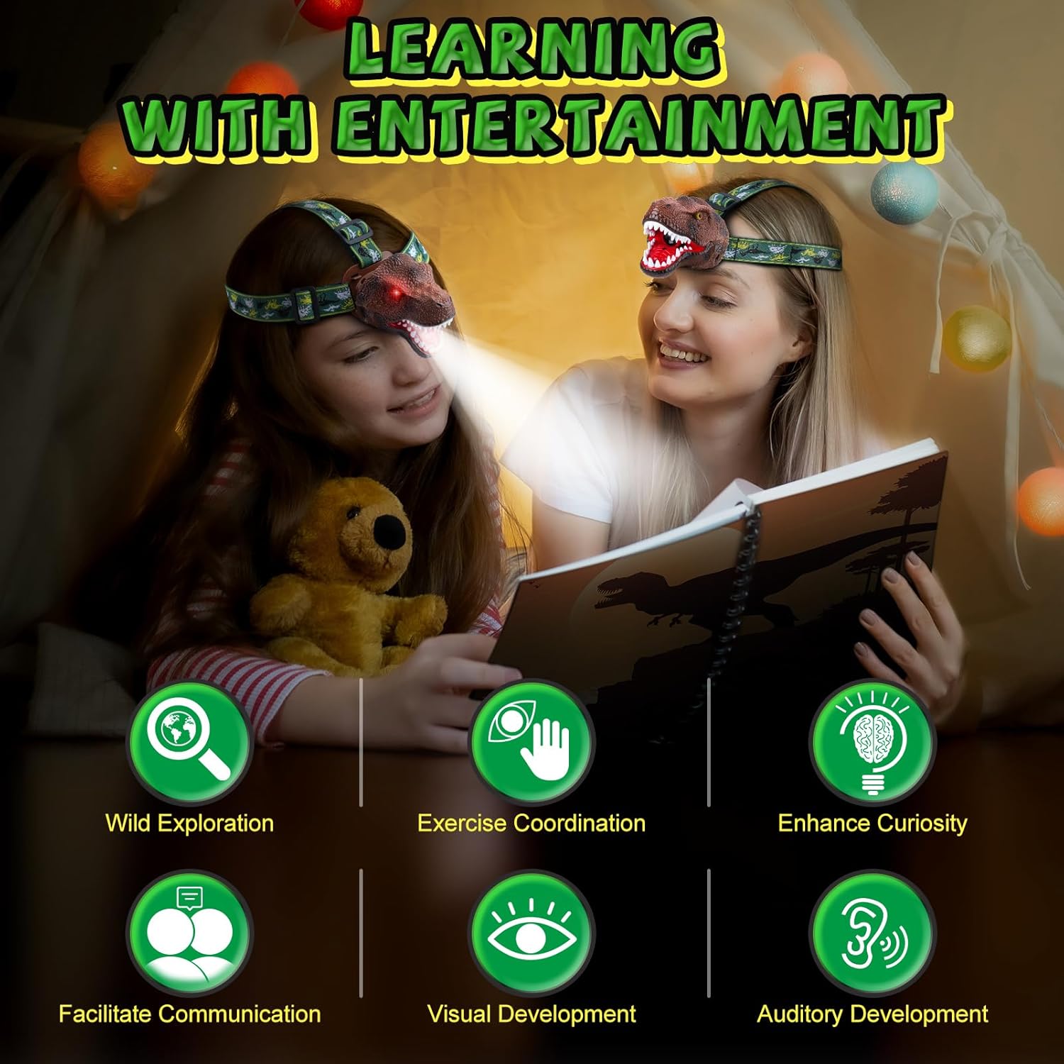 Dinosaur Headlamp for Kids