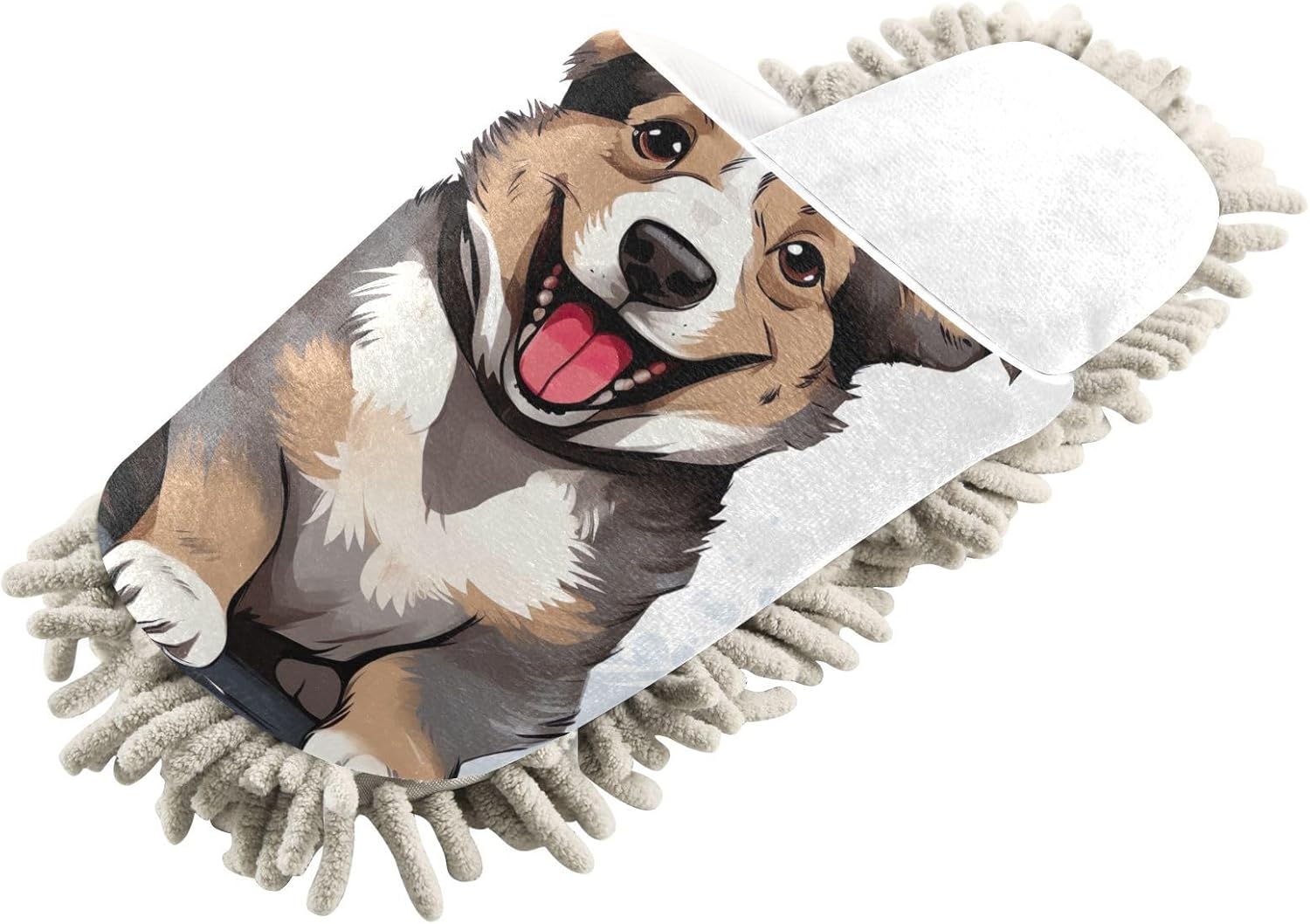 RunningBear White Corgi Mop Slippers