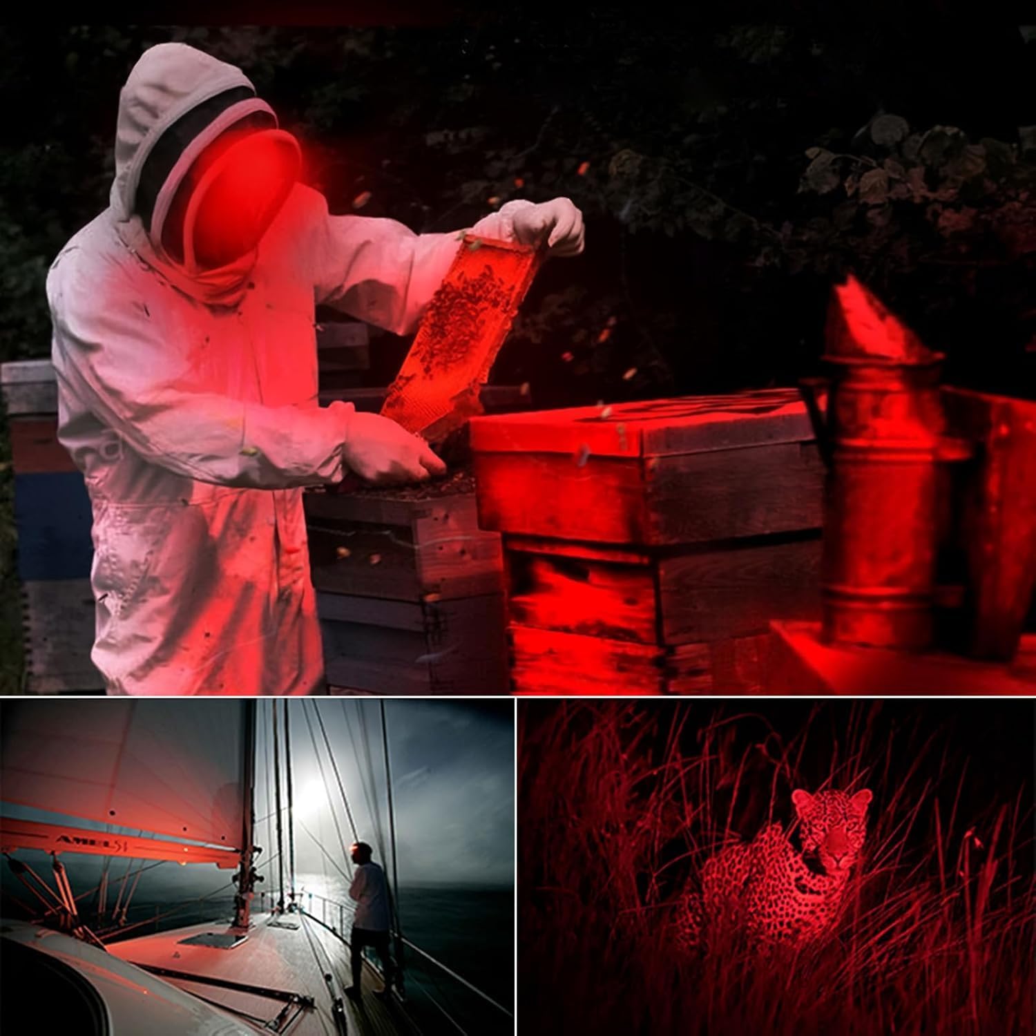 XLENTGEN Red Light Hunting Headlamp - Rechargeable Red LED 3 Modes