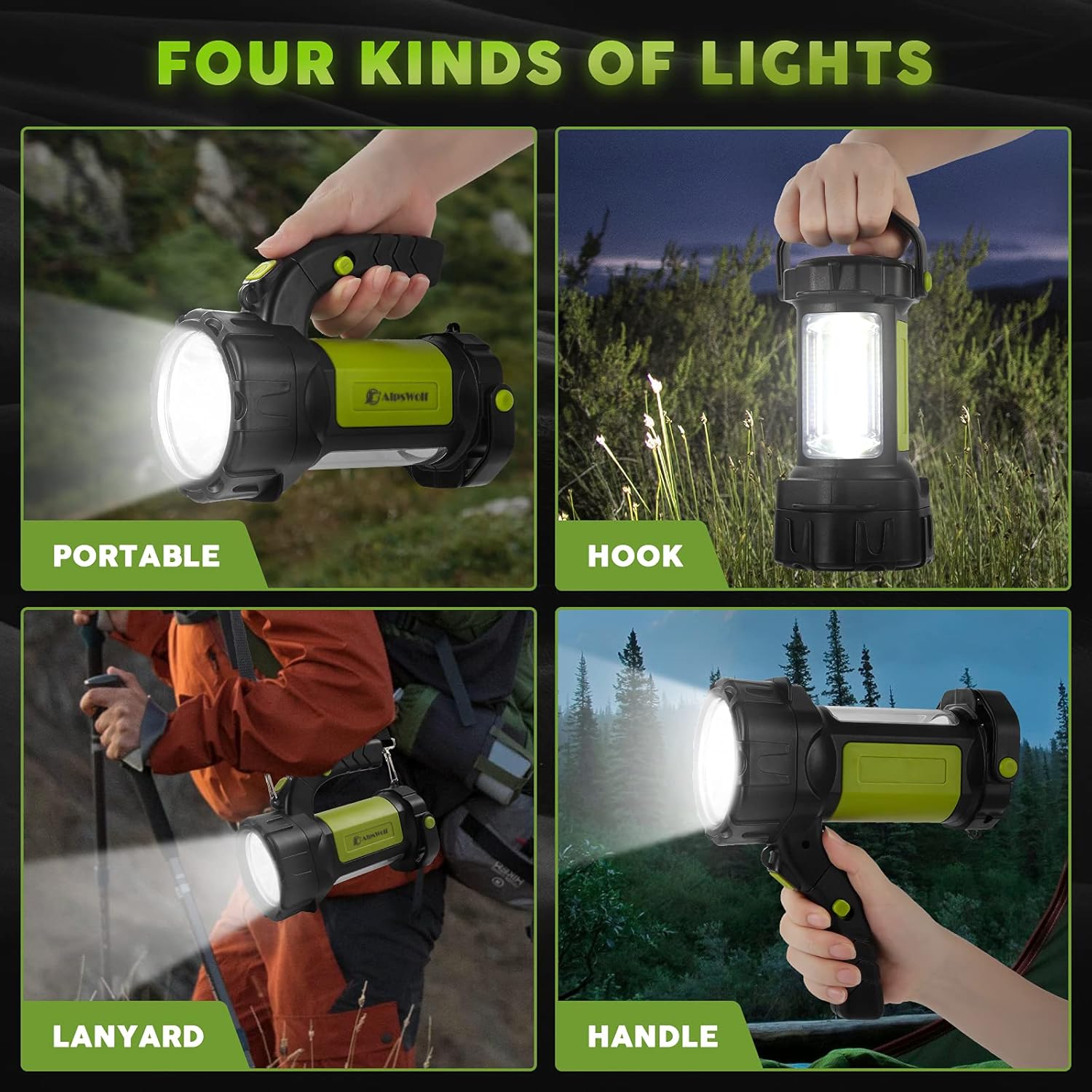 AlpsWolf Rechargeable Camping Lantern 800LM LED Light 3600mAh Battery waterproof