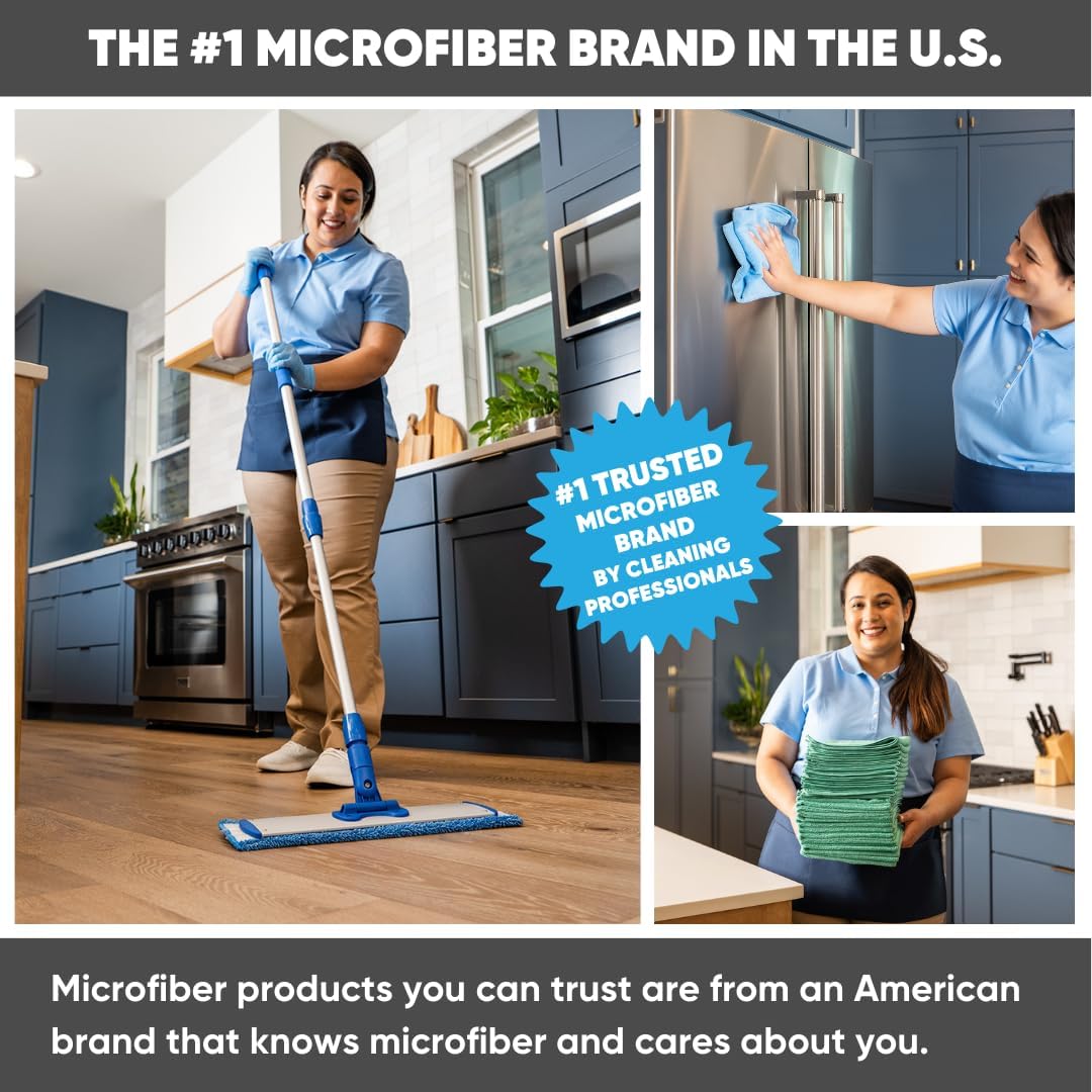 Quick Clean Durable 18 Microfiber Mop Pads 3-Pack