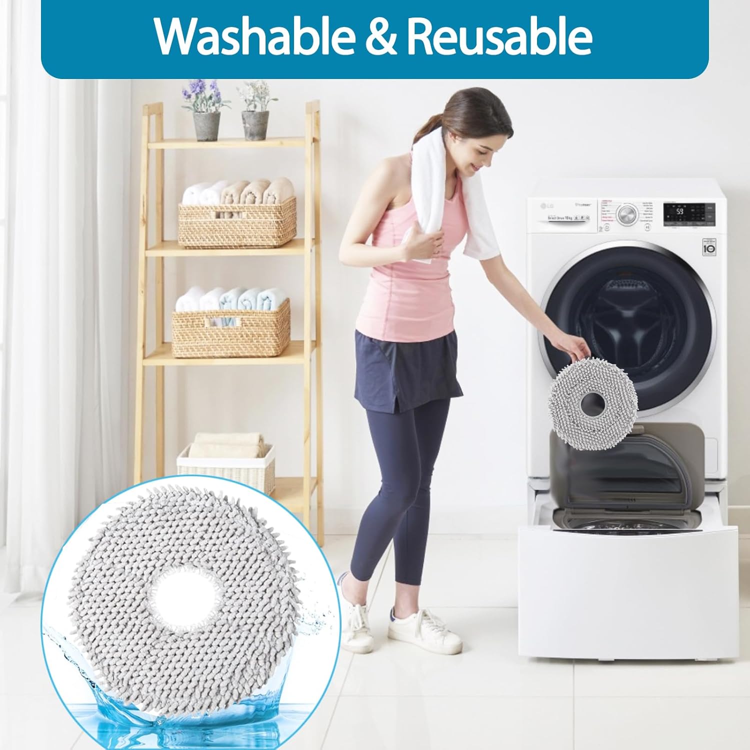 KGCMop Pad Replacement Roborock Q RevoMasterMAXVSPRO Washable Microfiber 6-Pack