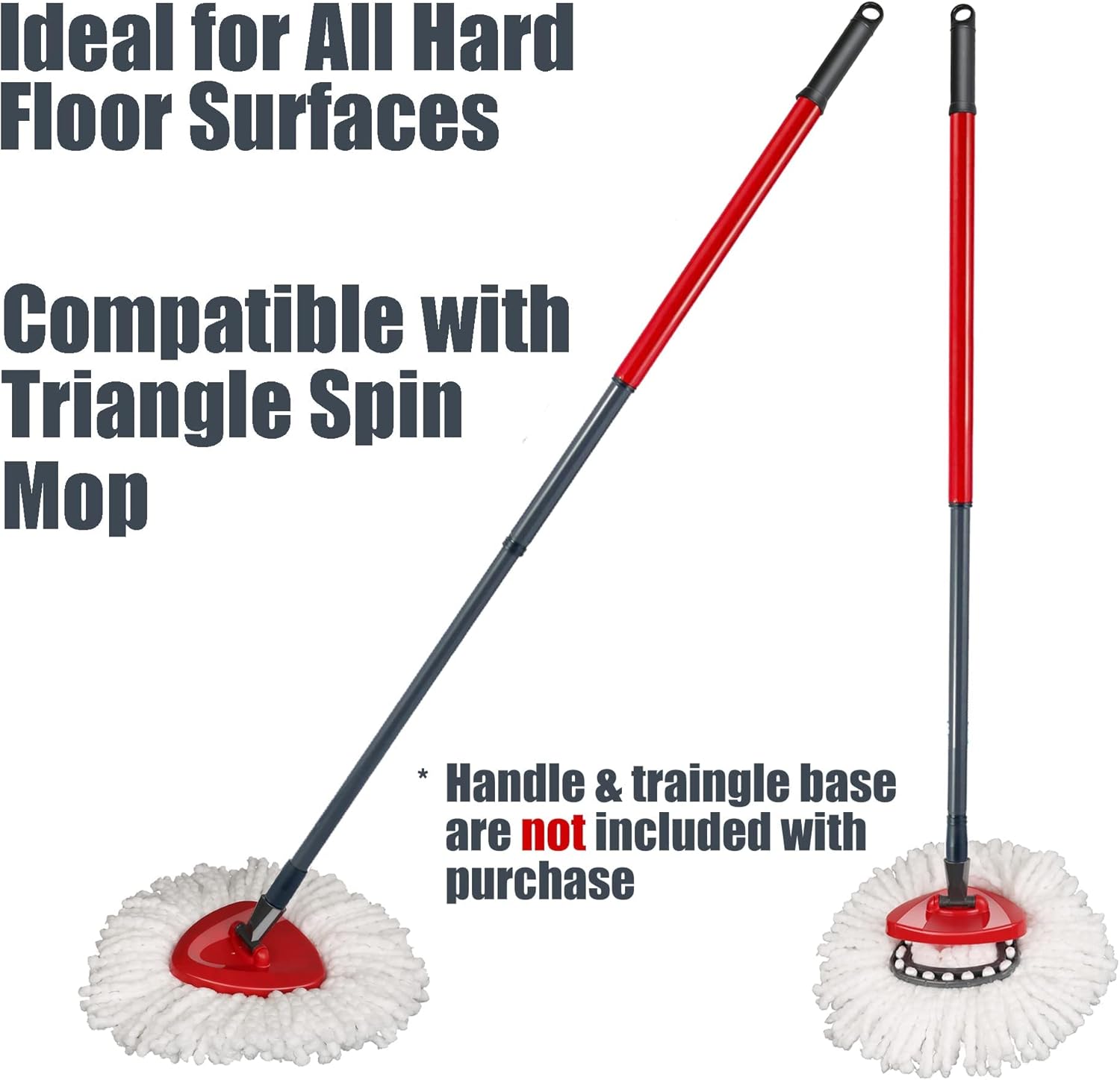 Homsis Mop Replace Head 3 Pack Microfiber